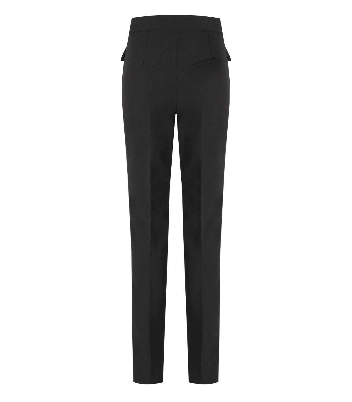 Ganni Straight Twill Lightweight Trousers In Nero