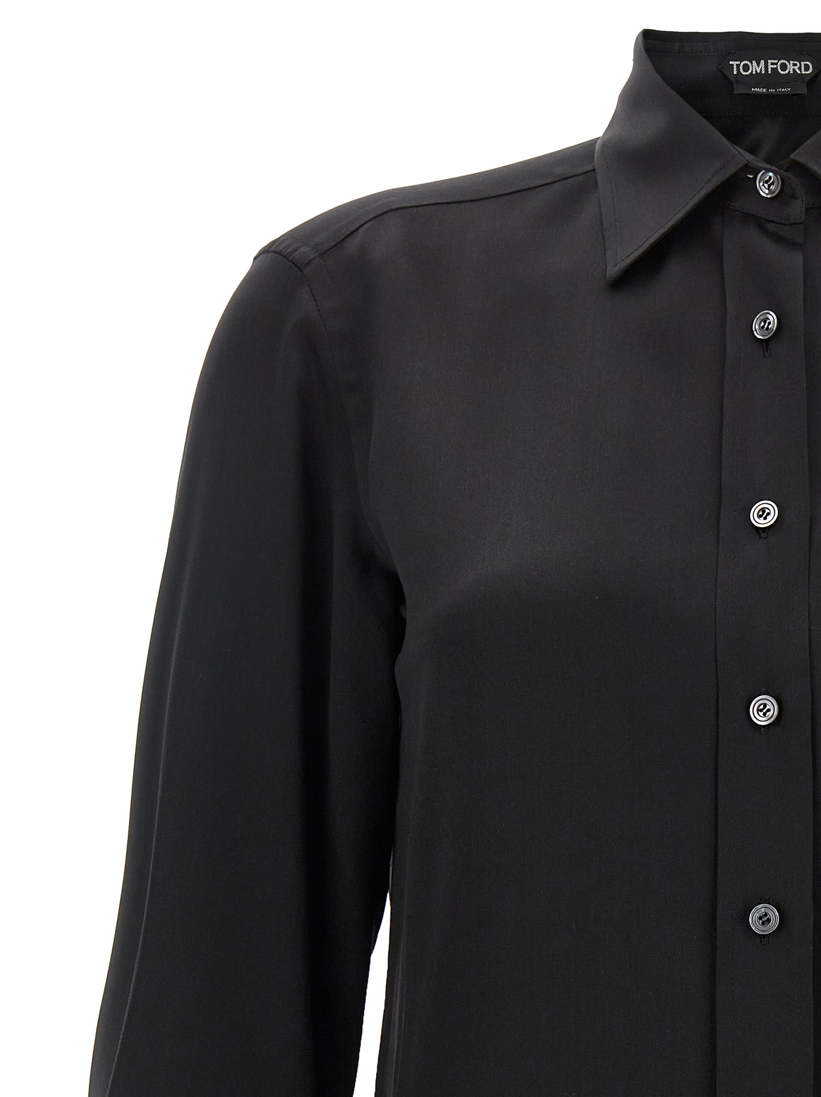 Shop Tom Ford Satin Shirt In Black