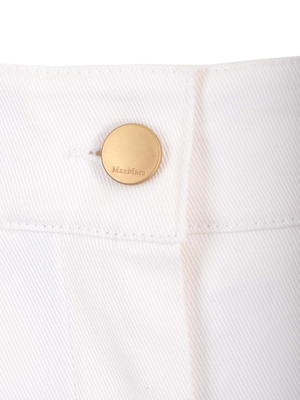 'S MAX MARA MARIANNA WHITE COTTON TROUSERS