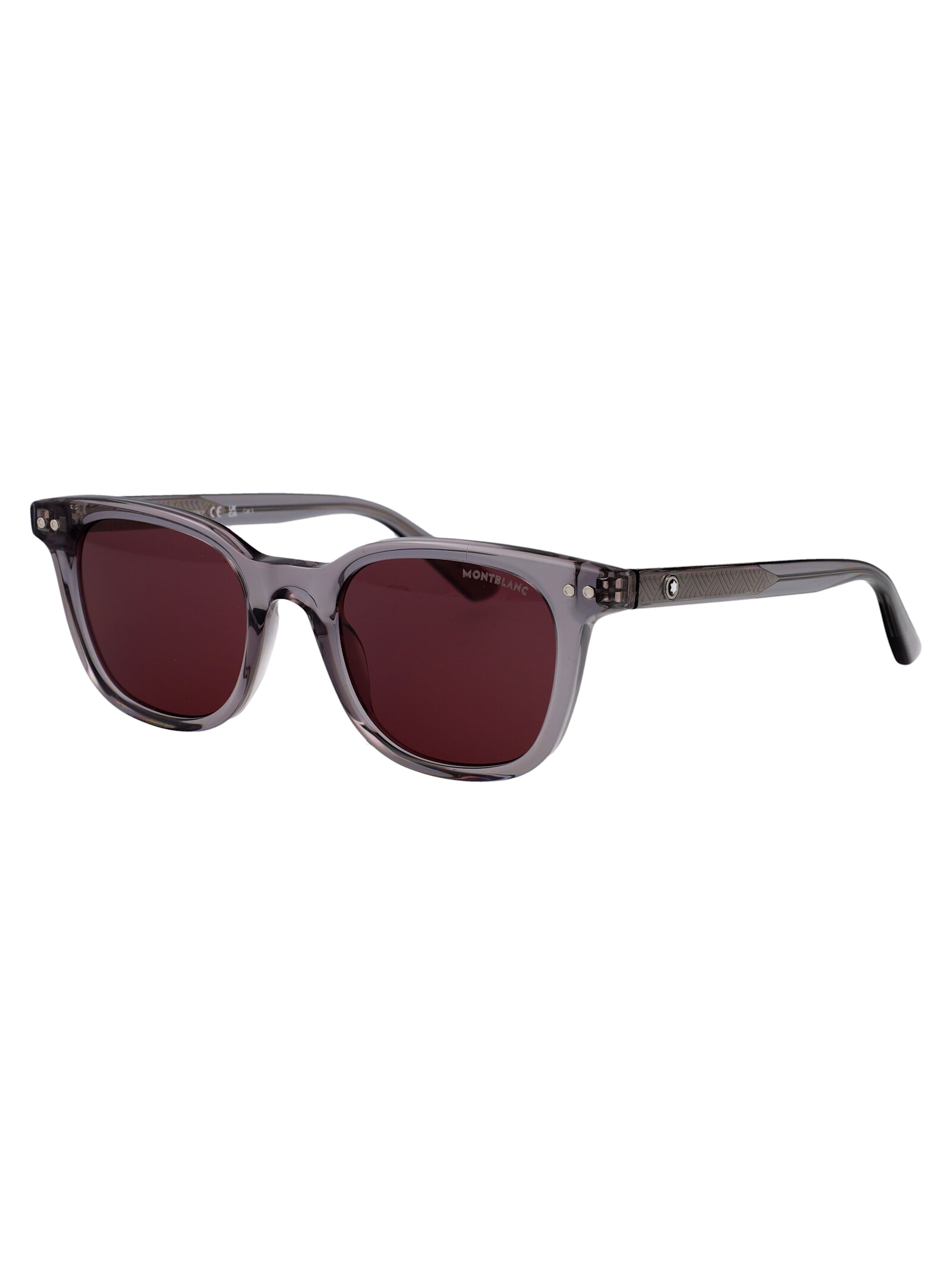 Montblanc Mb0320s Sunglasses In 004 Grey Grey Violet