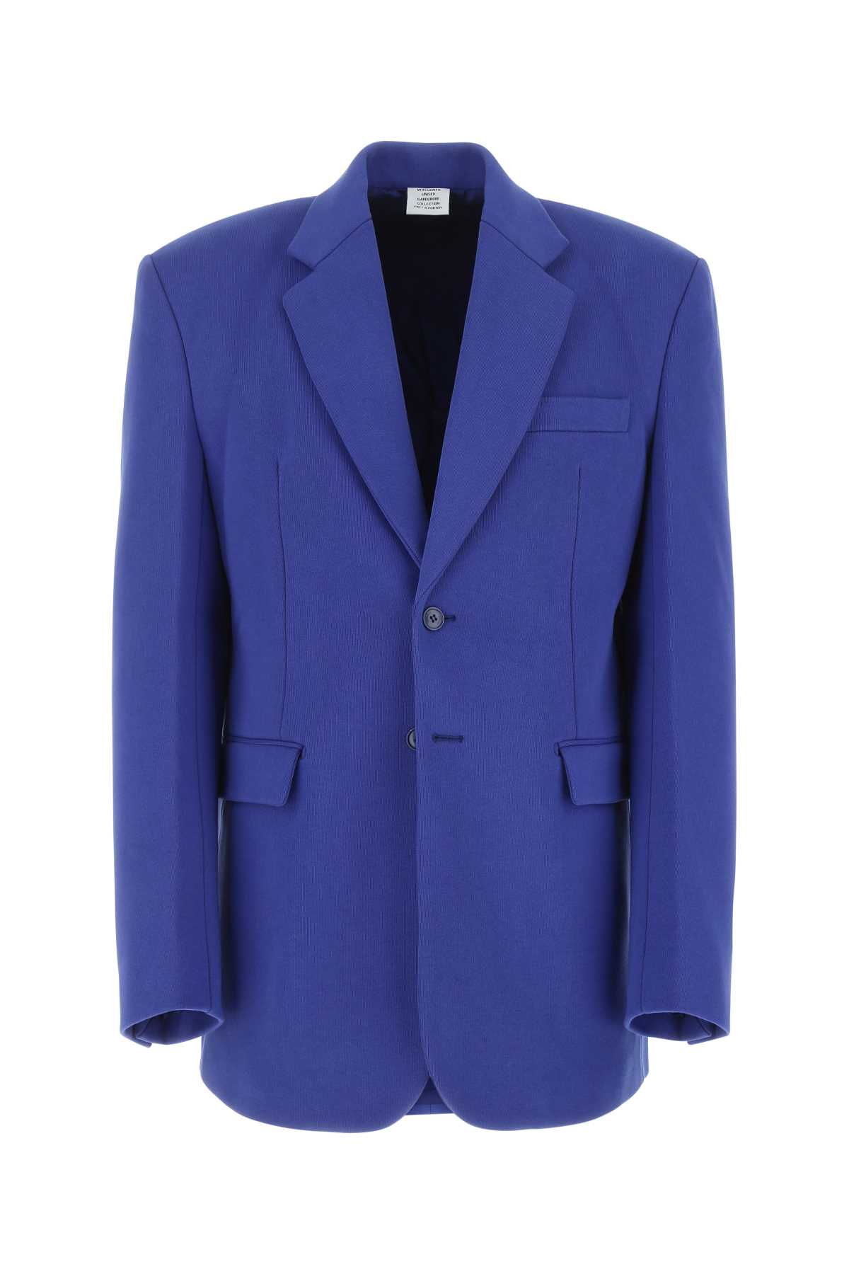 Blue Cotton Blend Oversize Blazer