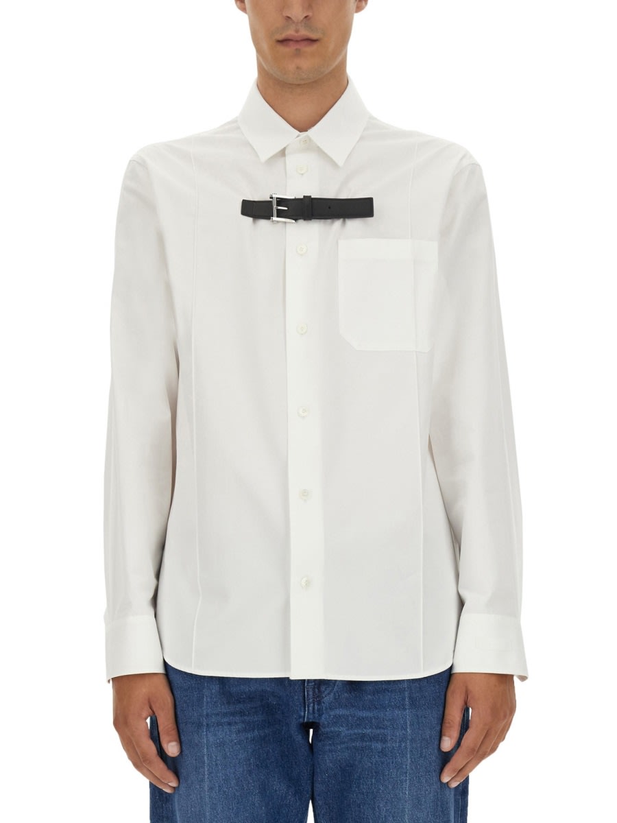 Versace Formal Shirt With Buckle In White