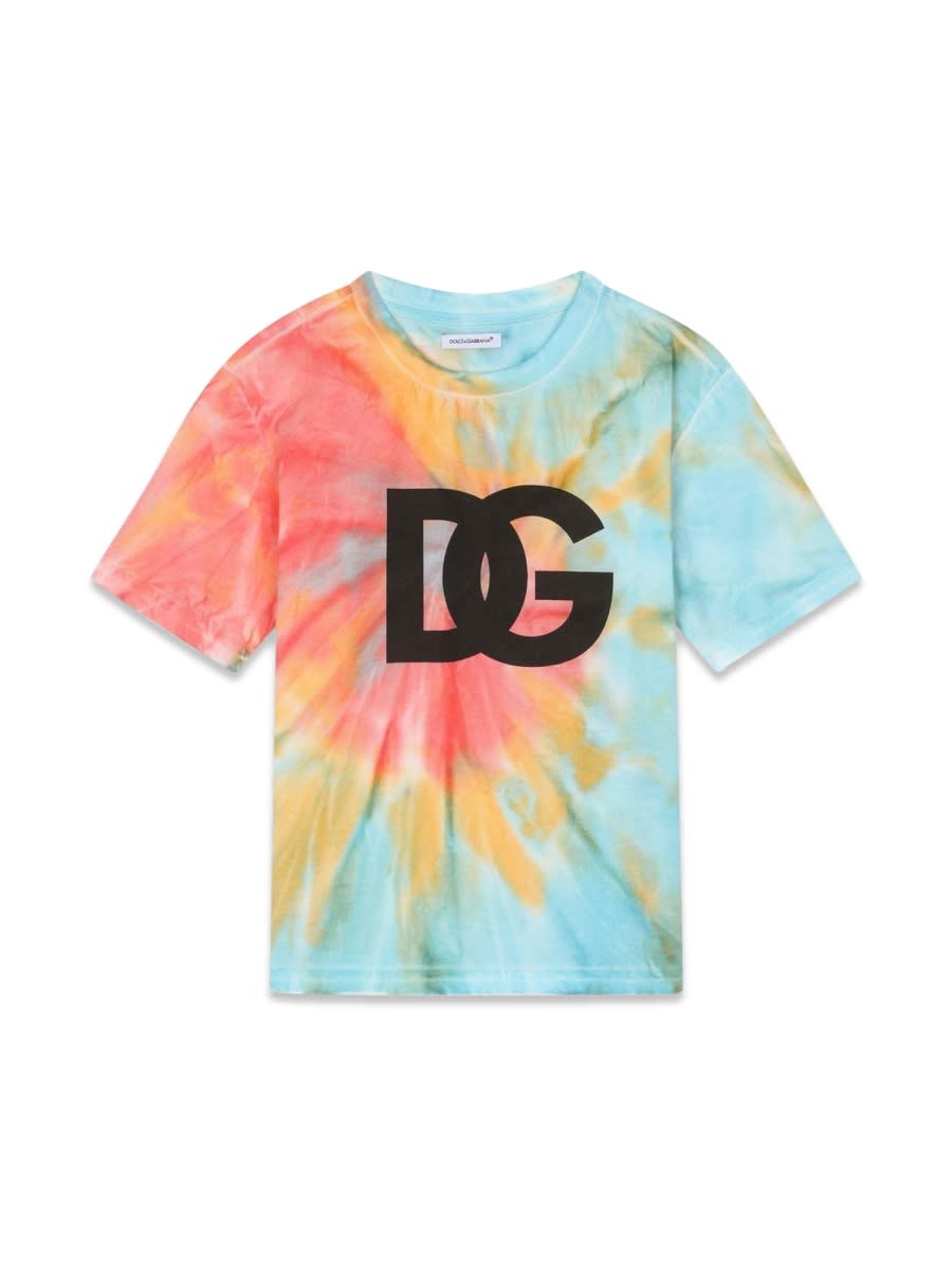 Dolce & Gabbana Kids' Tie Dye Print T-shirt In Multicolour