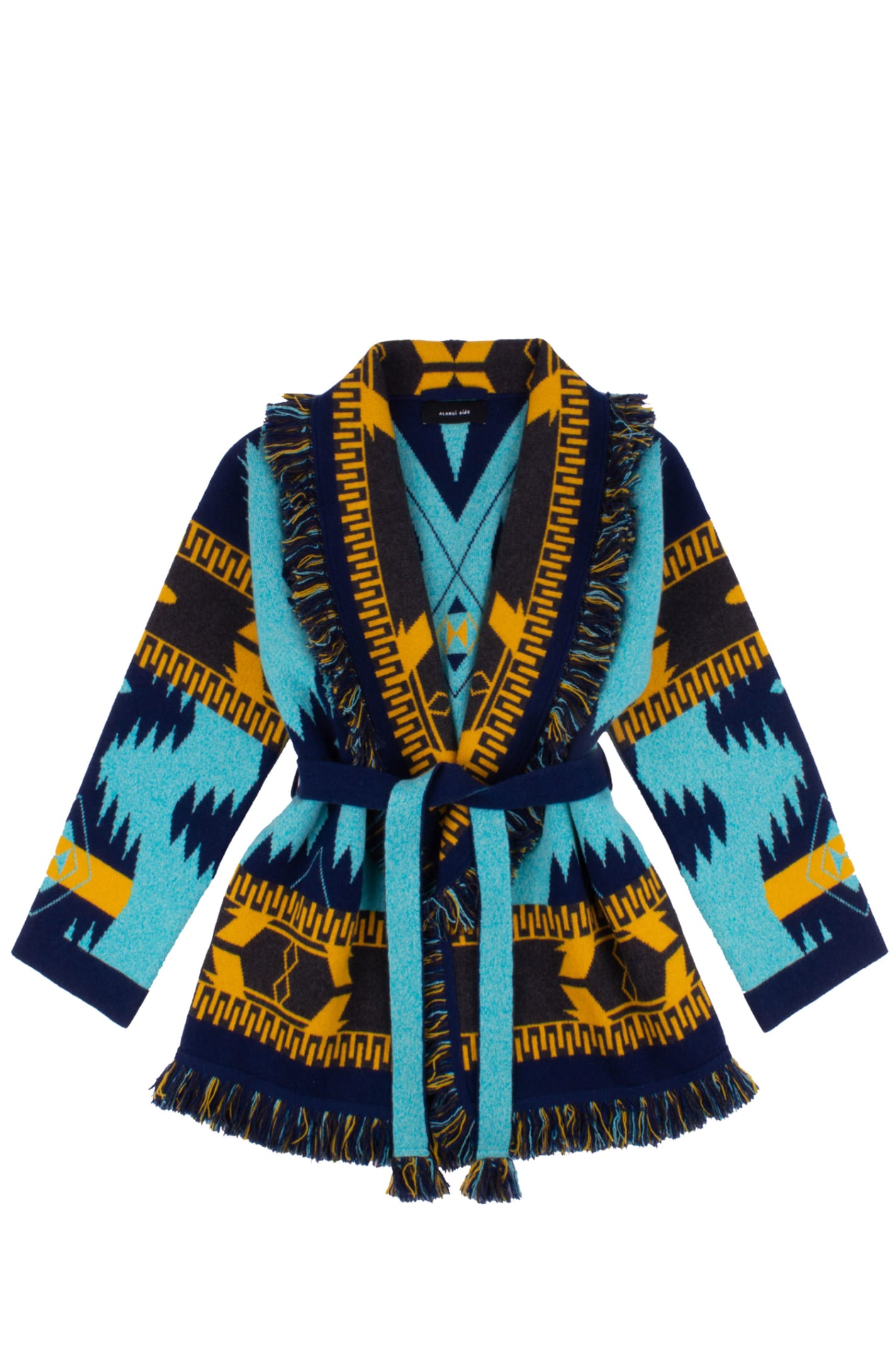 Alanui Jacquard Cashmere Blend Knit Jacket In Multicolor