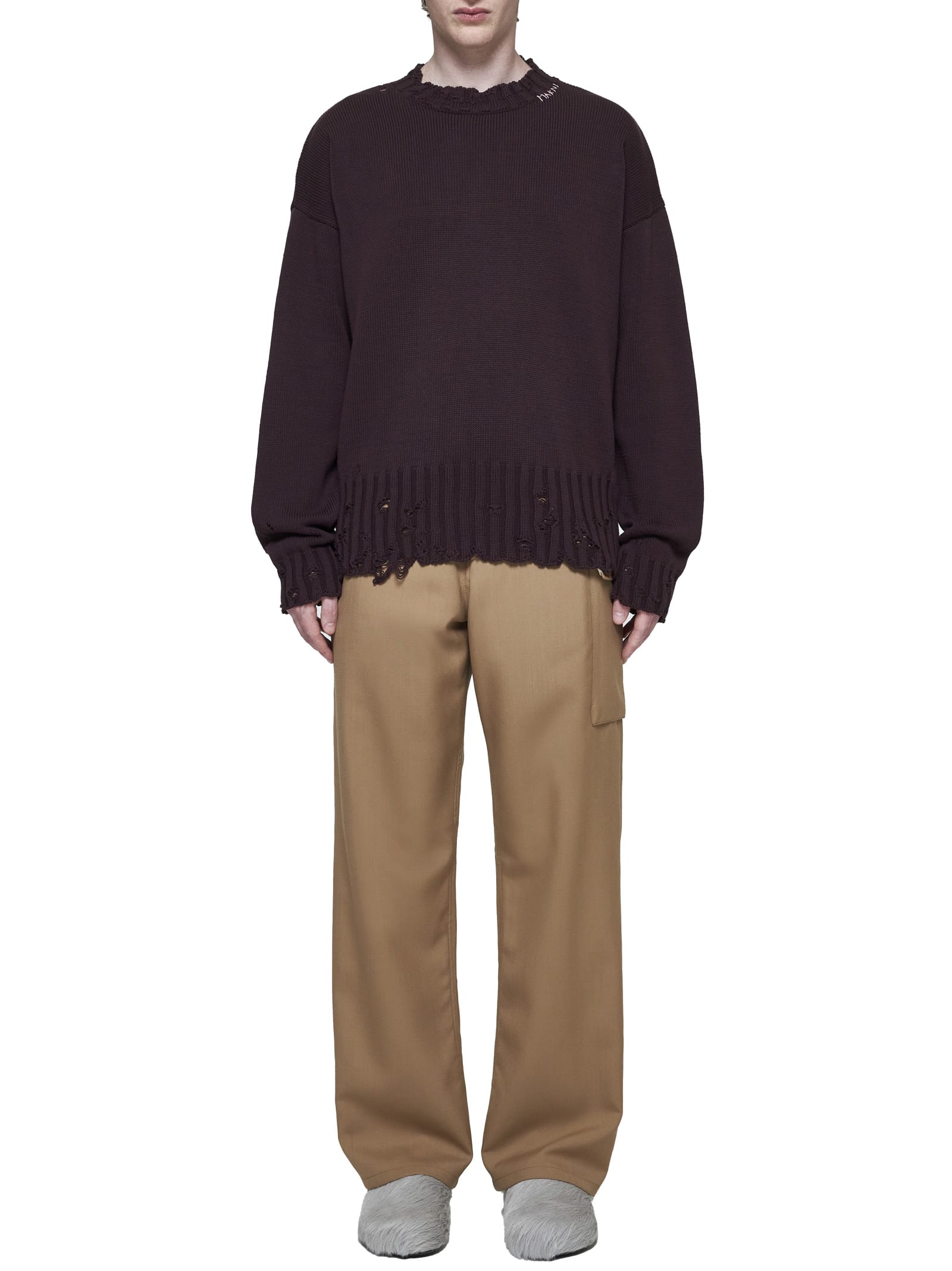 Shop Marni Sweater In Dark Raisin