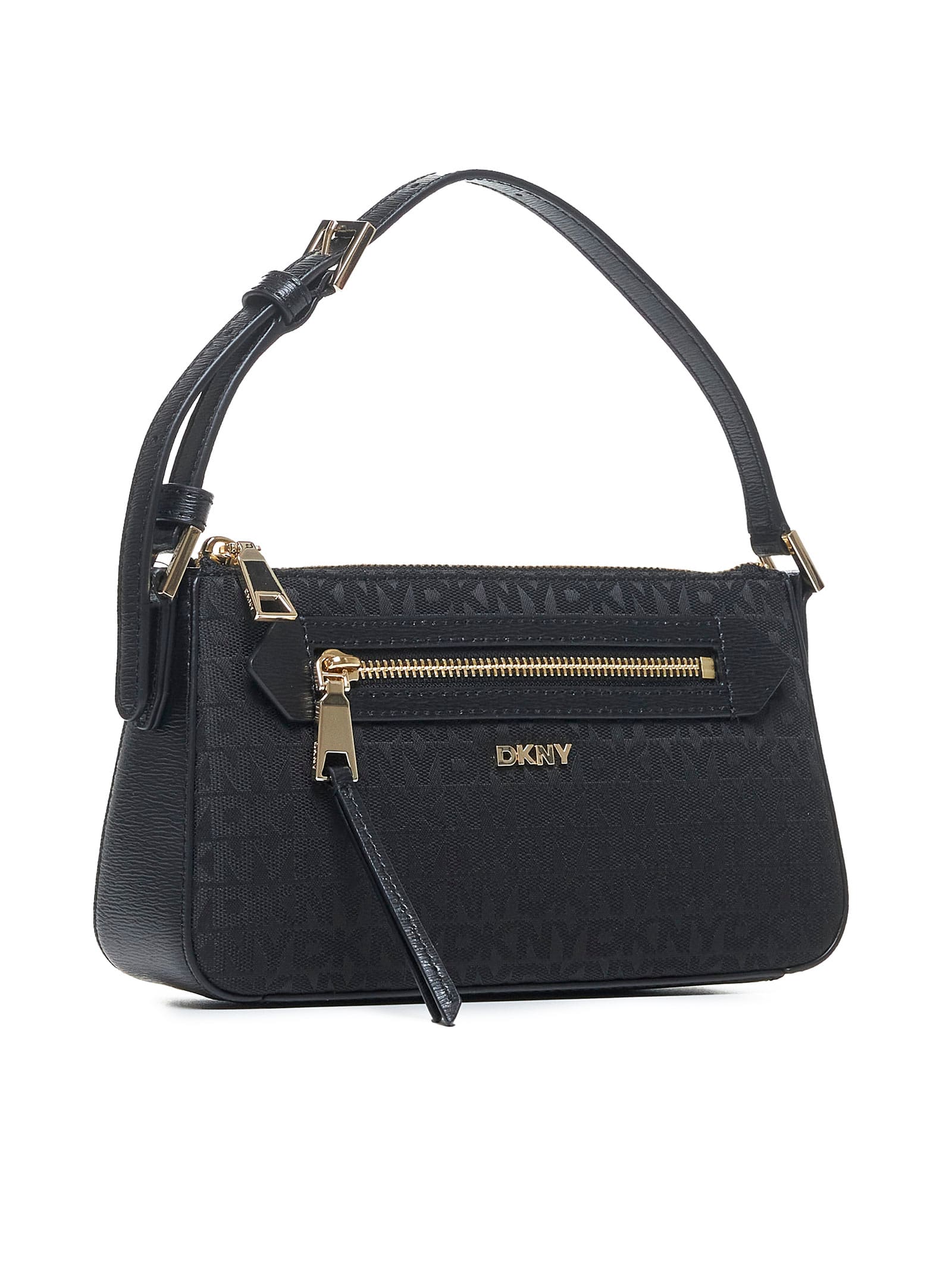 Shop Dkny Shoulder Bag In Jet Black/black