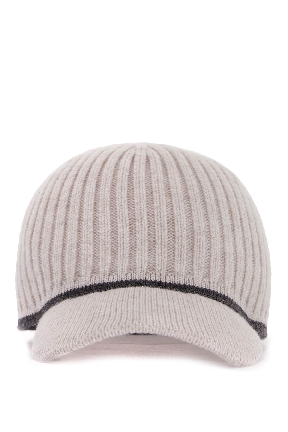 Shop Brunello Cucinelli Baseball Cap In Knit Fabric In Madreperla+piombo (grey)