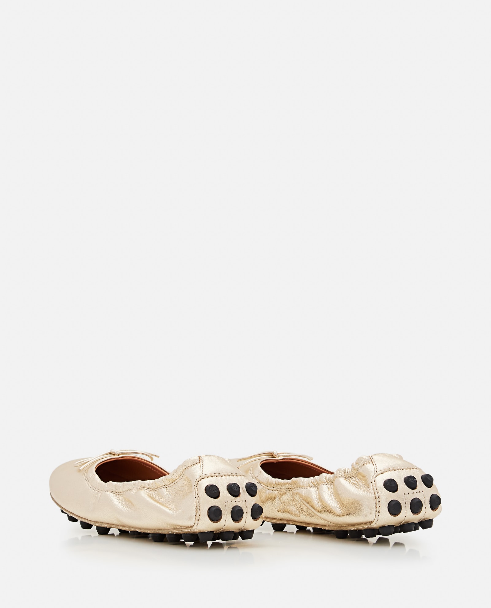 Tod's Women's Ball Leather Bow Ballet Flats In Golden