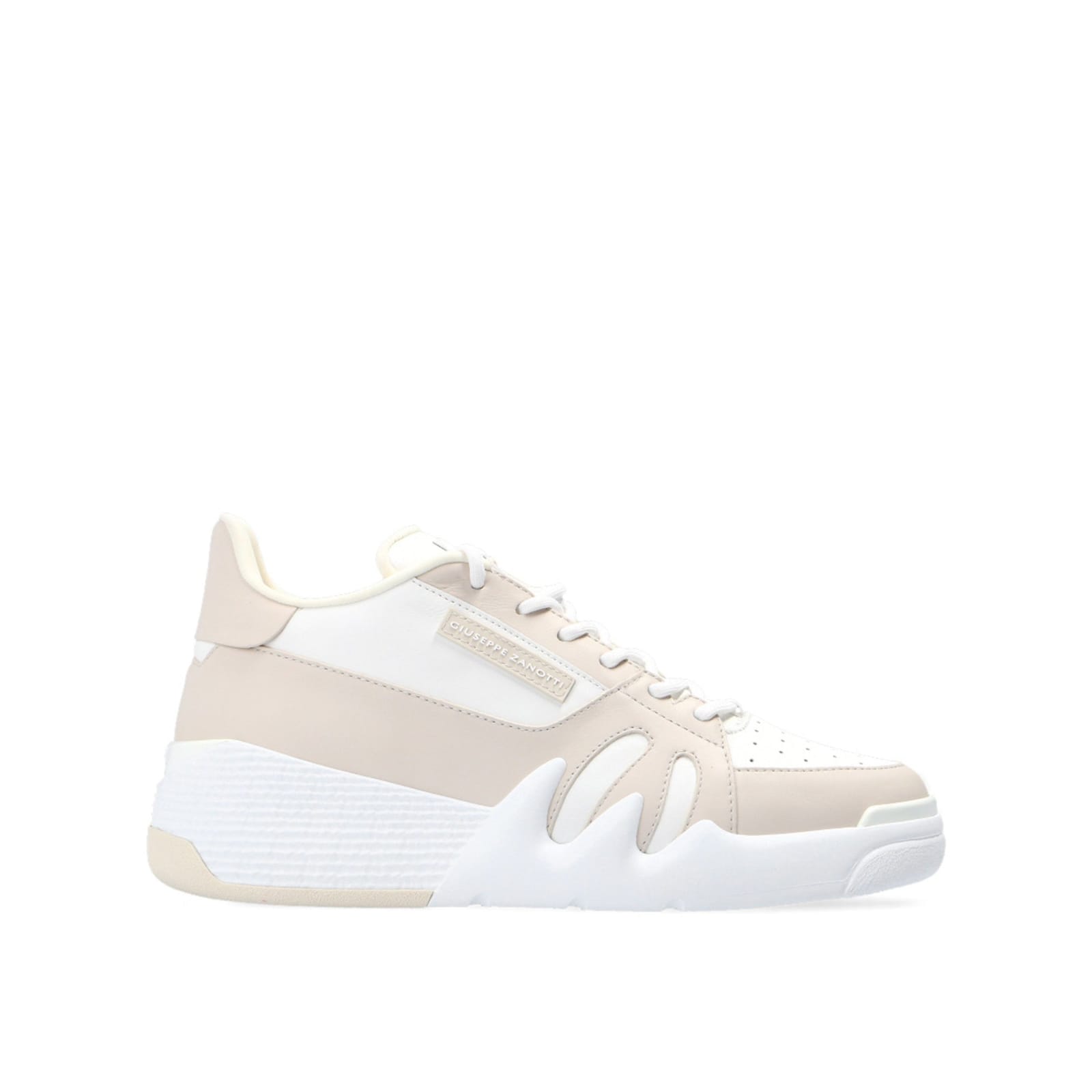 Shop Giuseppe Zanotti Talon Leather Sneakers In White