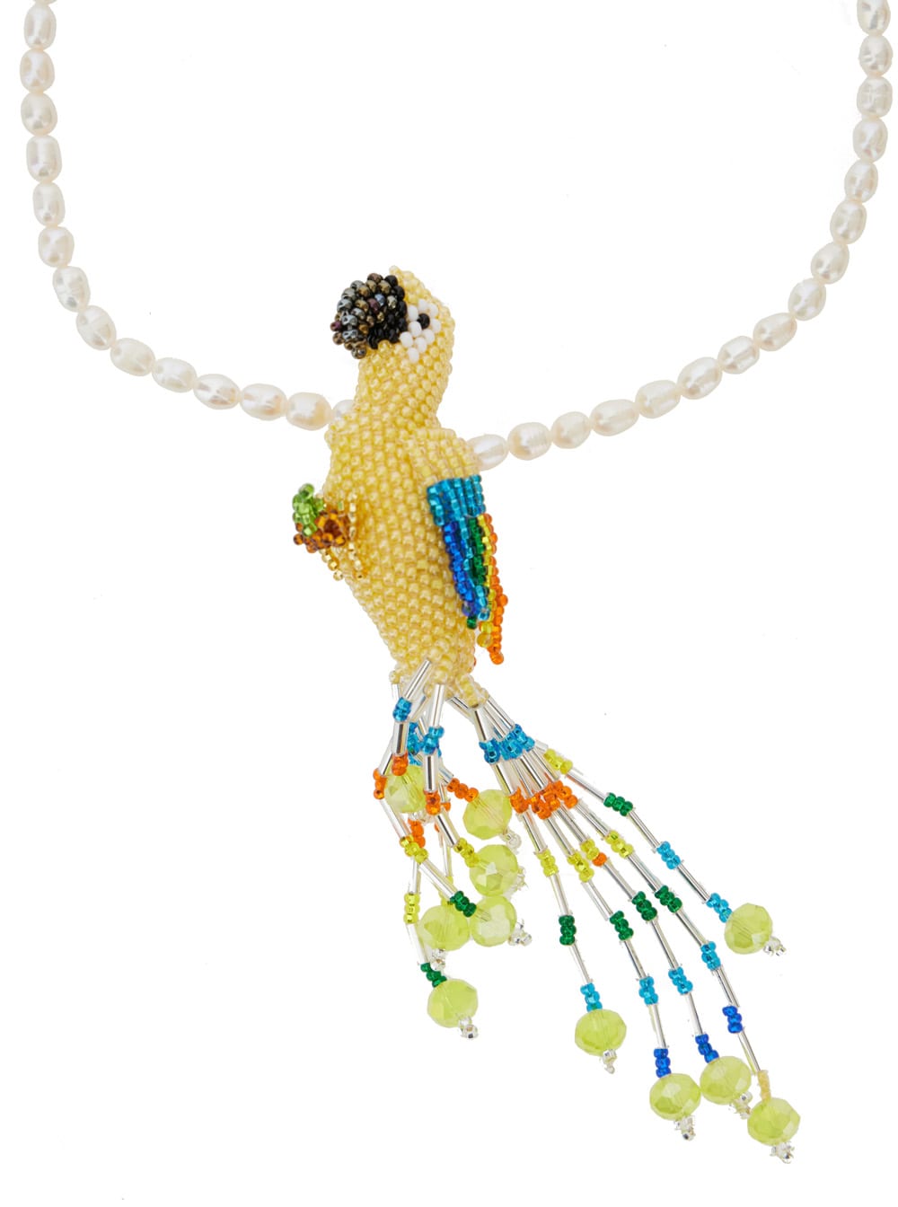 FORTE FORTE METALLIC NECKLACE WITH ANIMAL PENDANT IN PEARLS WOMAN 