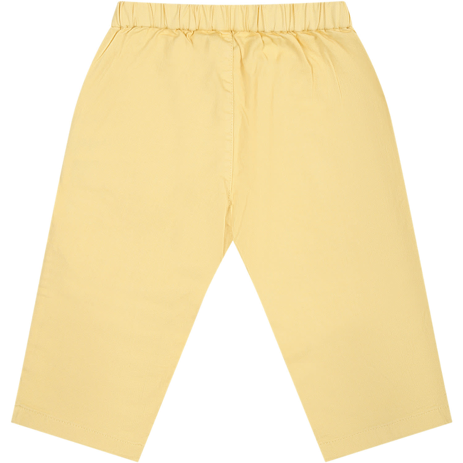 Shop Bonpoint Yellow Trousers For Baby Boy With Logo