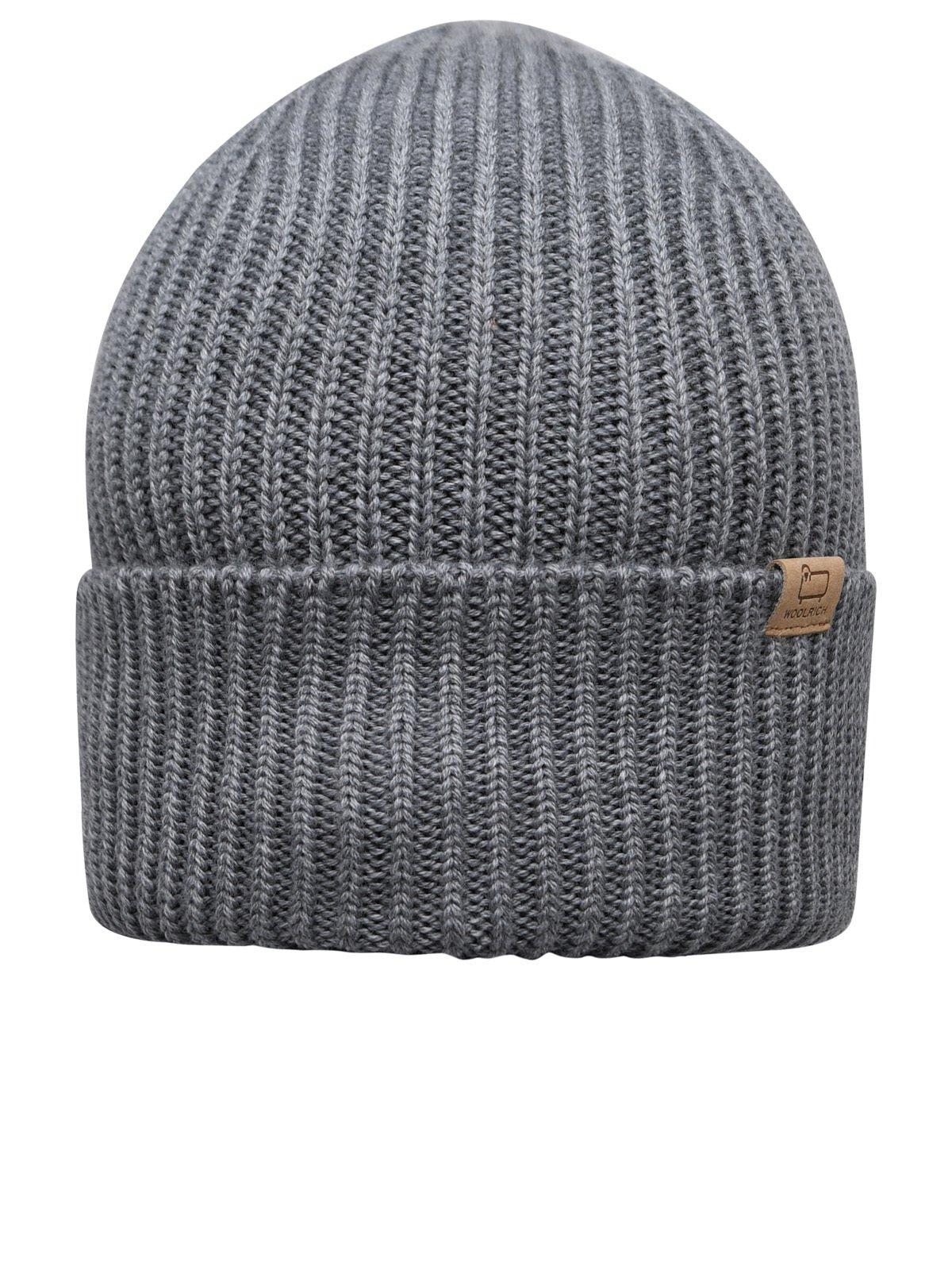 WOOLRICH LOGO LABEL RIBBED BEANIE
