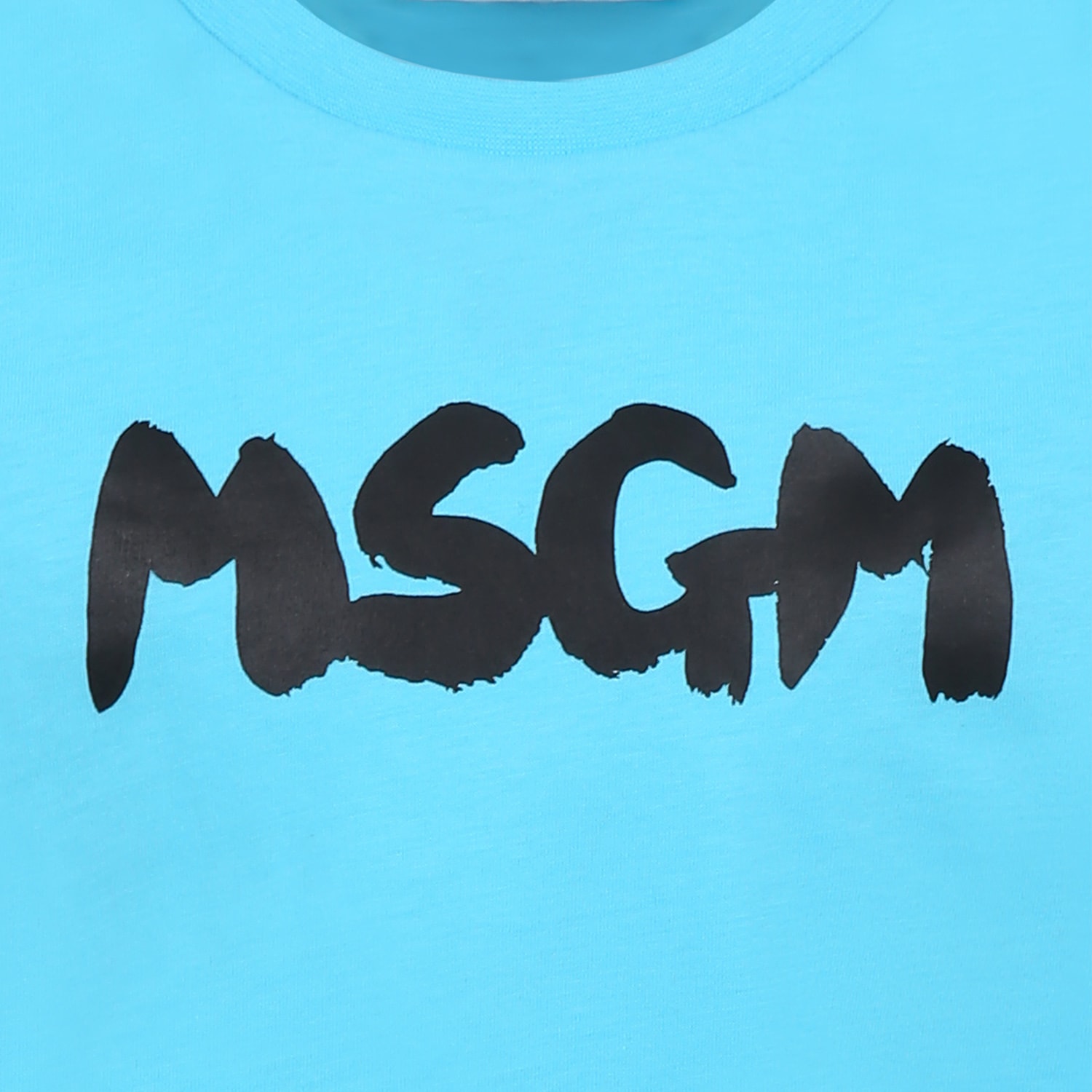 Msgm Light Blue T-shirt For Kids With Logo In Light Blue
