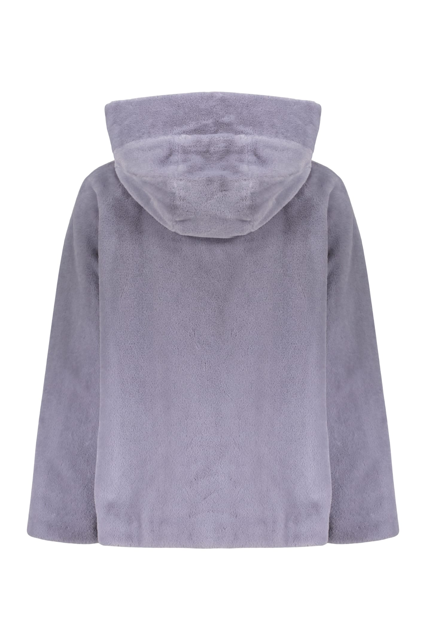 Herno Padded Jacket In Eco-fur In Purple