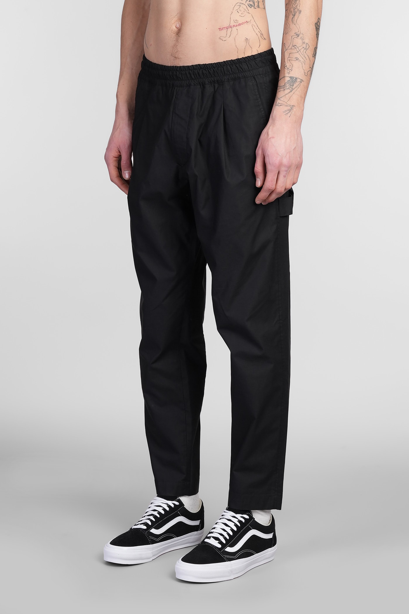 Low Brand Drawstring Tapered-leg Trousers In Black