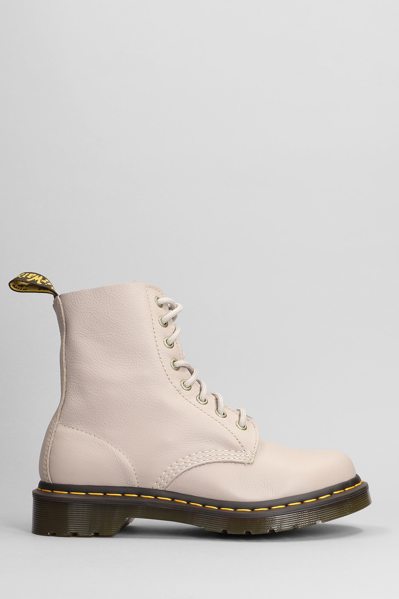 Dr. Martens 1460 Combat Boots In Taupe Leather