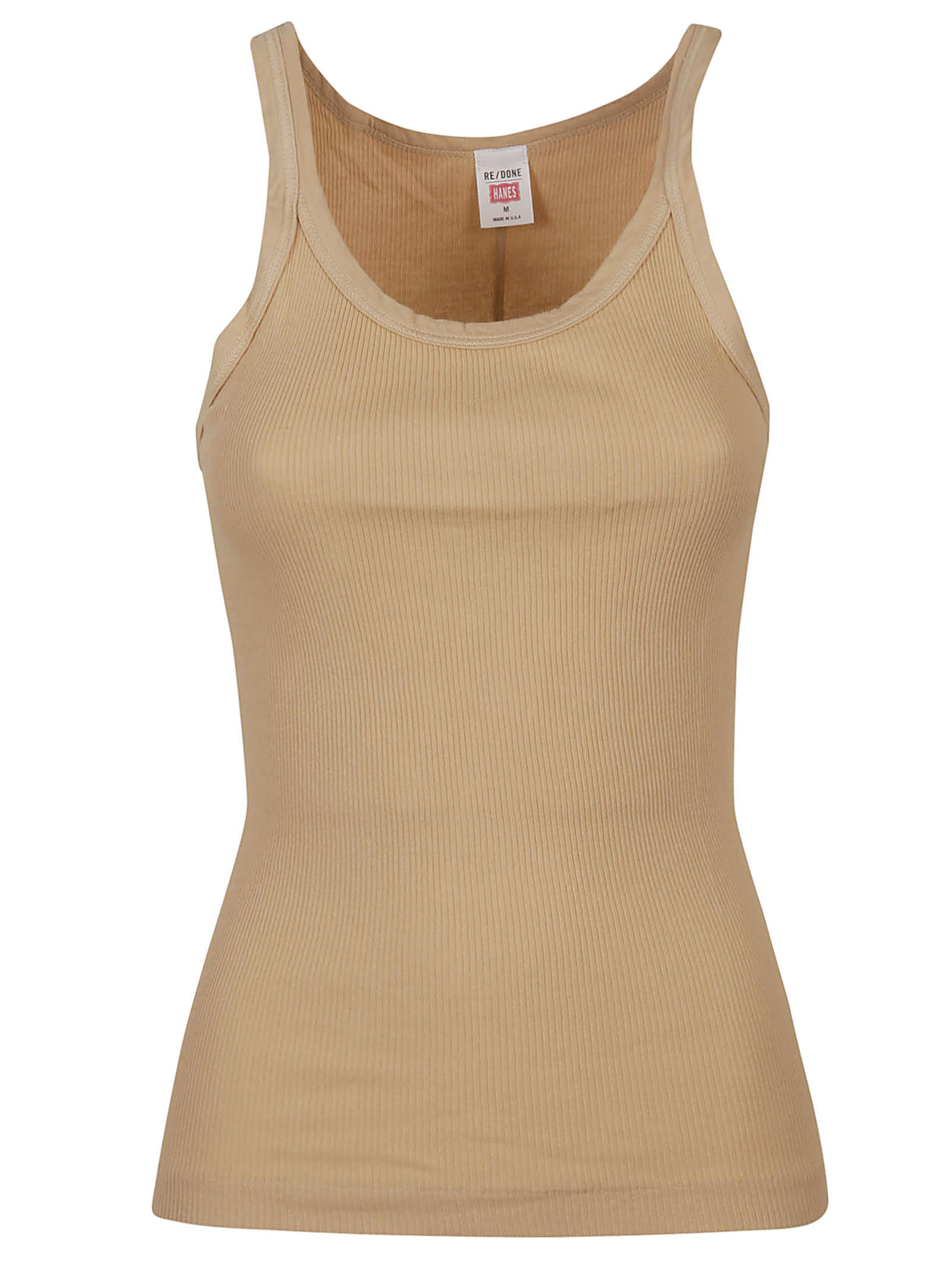 Shop Re/done Ribbed Tank In Sand