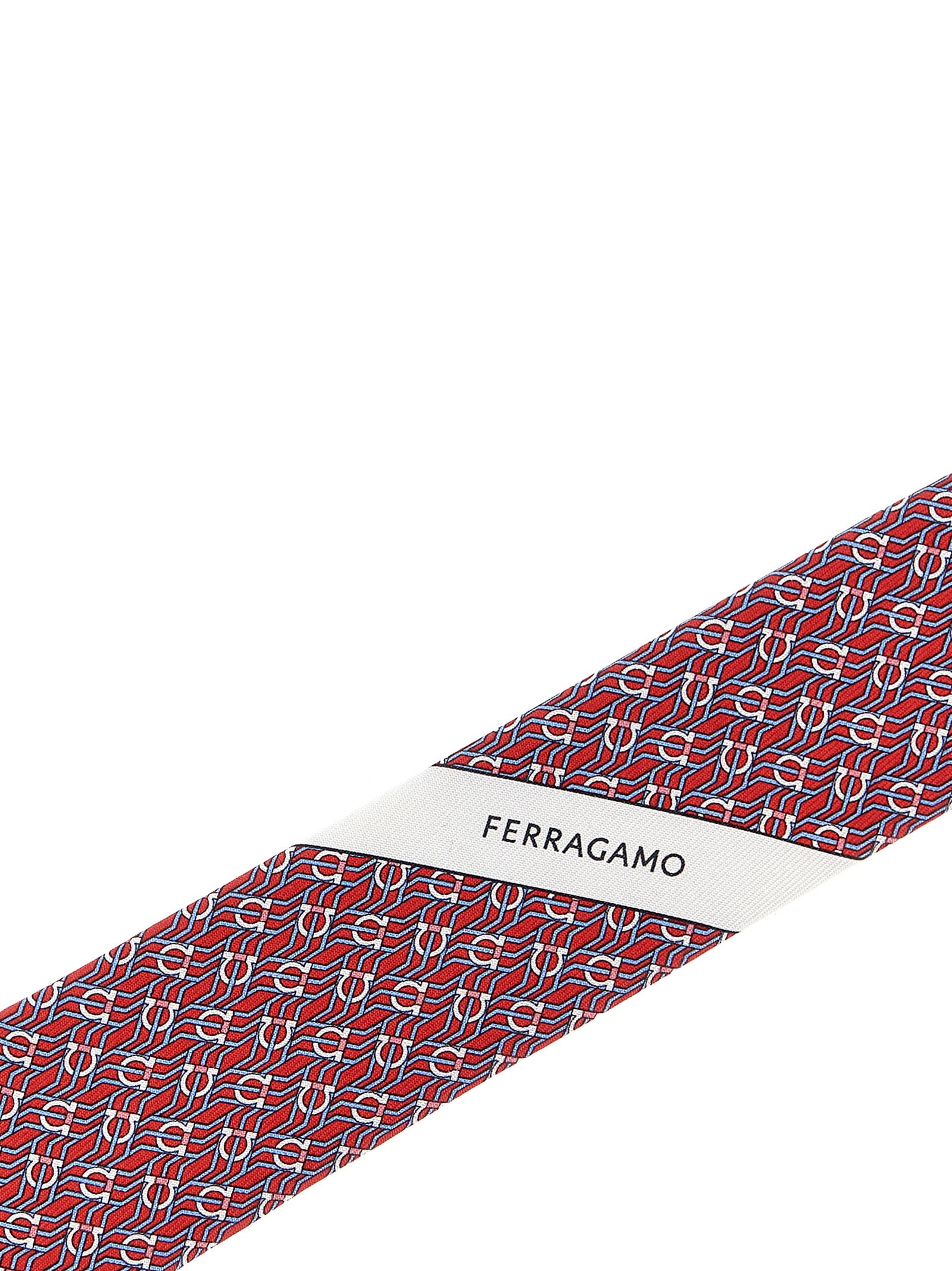 Shop Ferragamo Tetris Tie In Red