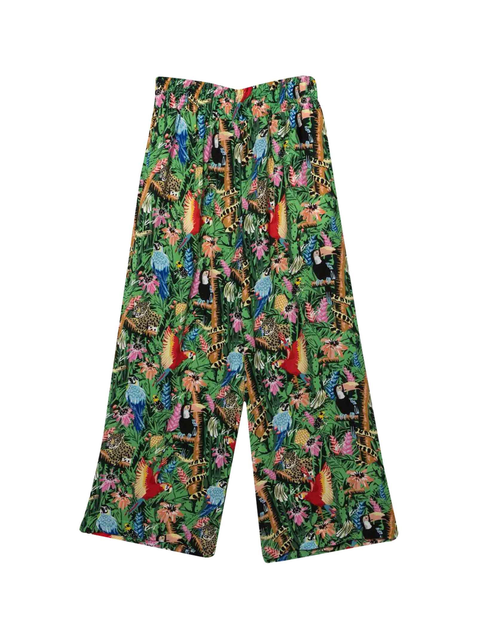 Kenzo Kids Multicolor Tropical Print Trousers