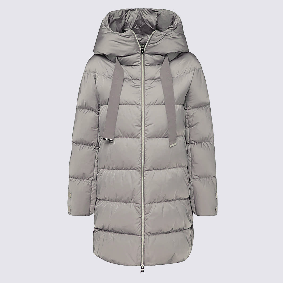 Herno Long Quilted Down Jacket Hood In Gray