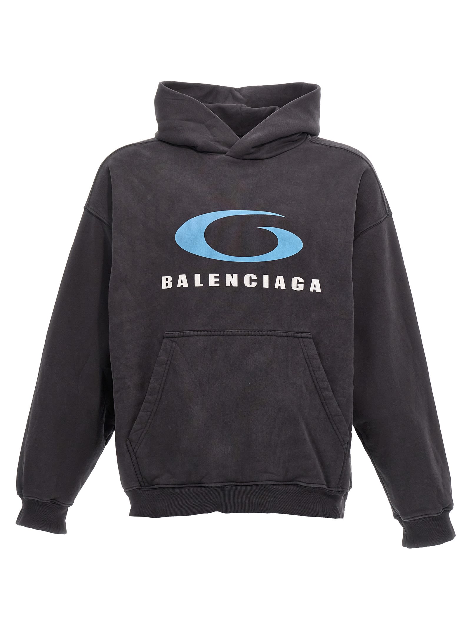 Shop Balenciaga Loop Sports Icon Hoodie In Black