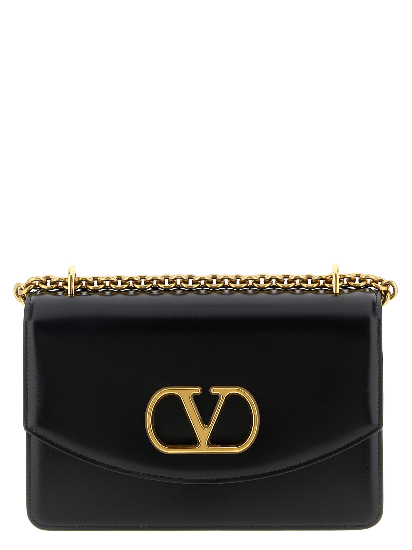 Valentino Garavani Vain Leather Crossbody Bag In Black