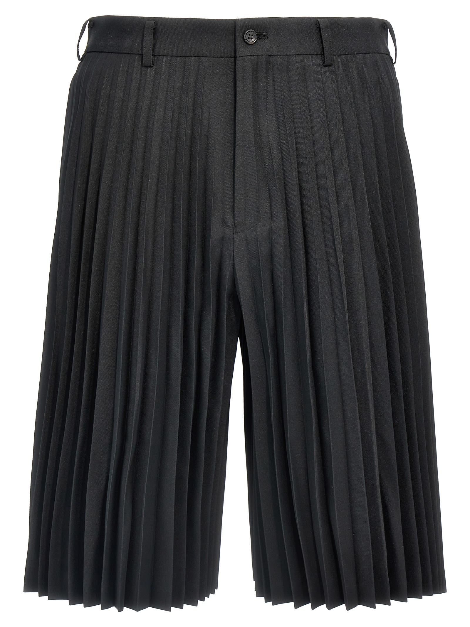 Shop Comme Des Garçons Homme Deux Pleated Bermuda Shorts In Black