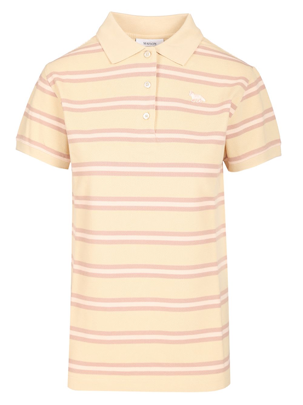 MAISON KITSUNÉ POLO WITH MULTI STRIPES MOTIF