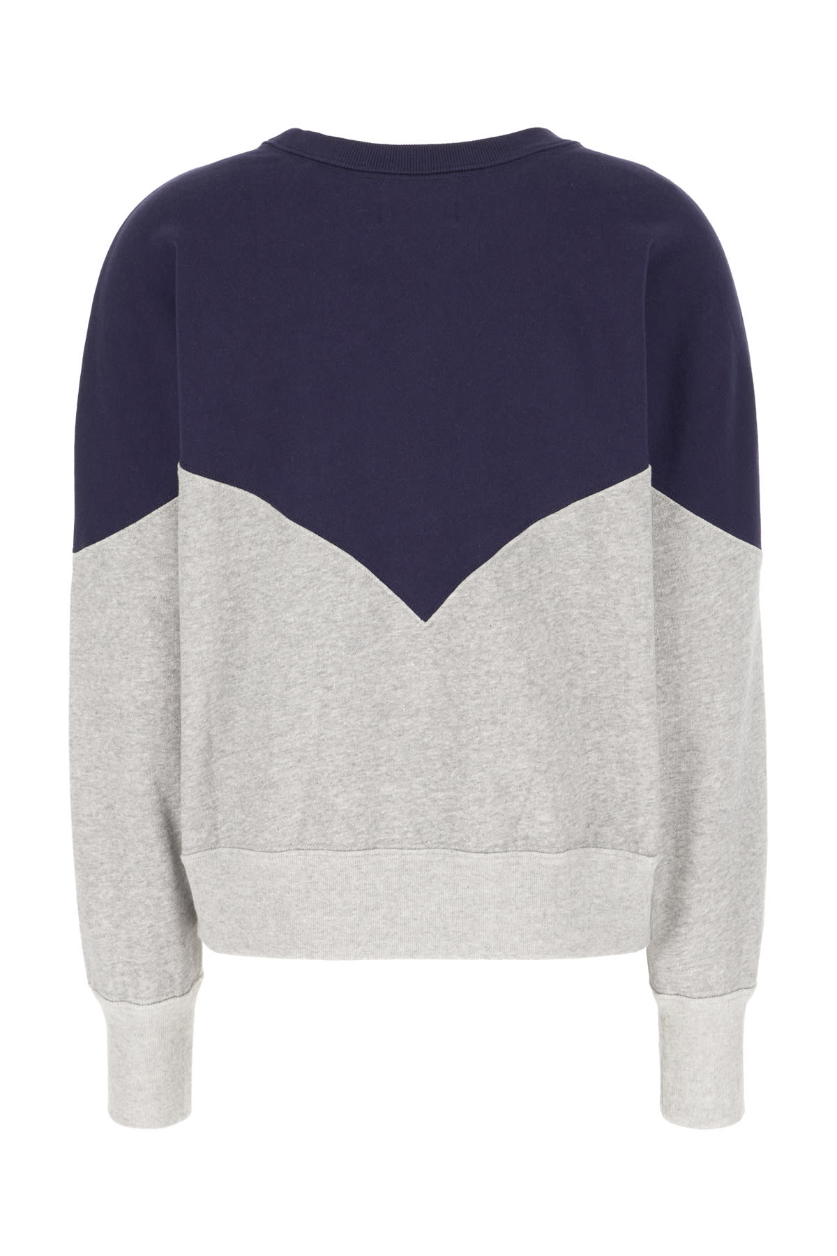 Shop Marant Etoile Two-tone Cotton Blend Sweatshirt In Navy Grey