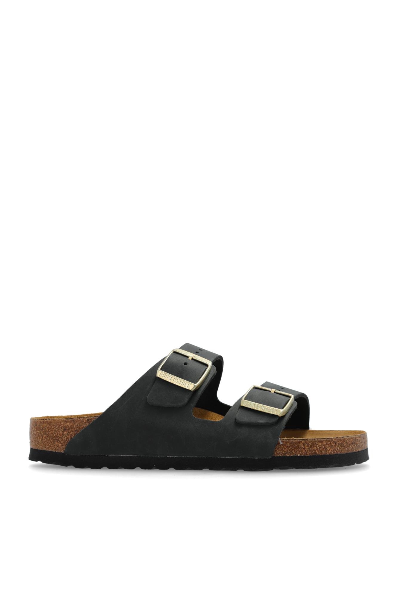Birkenstock Black Microfiber Arizona Sandals In Verde