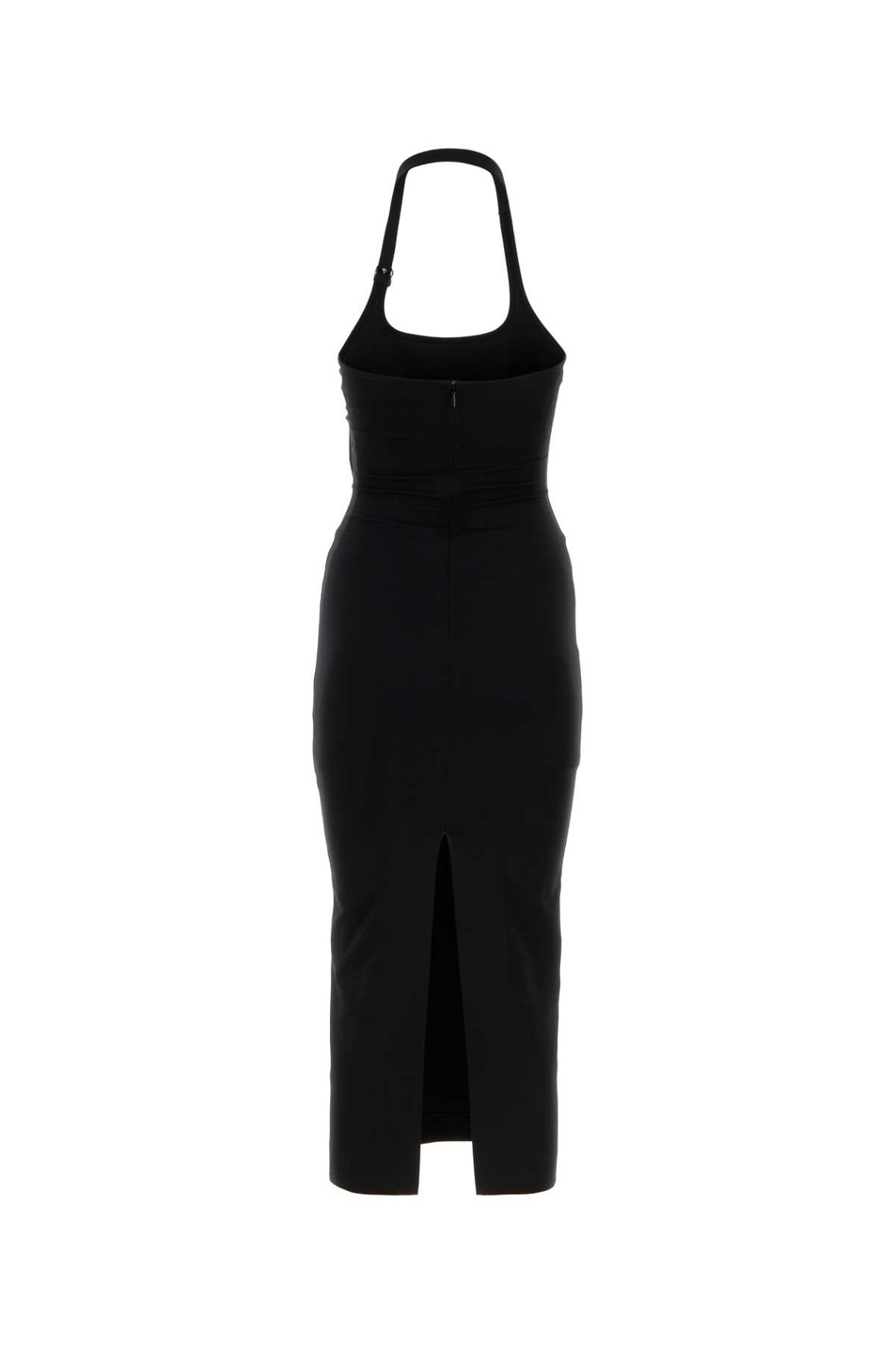 Shop Attico Black Jersey Dress In 100