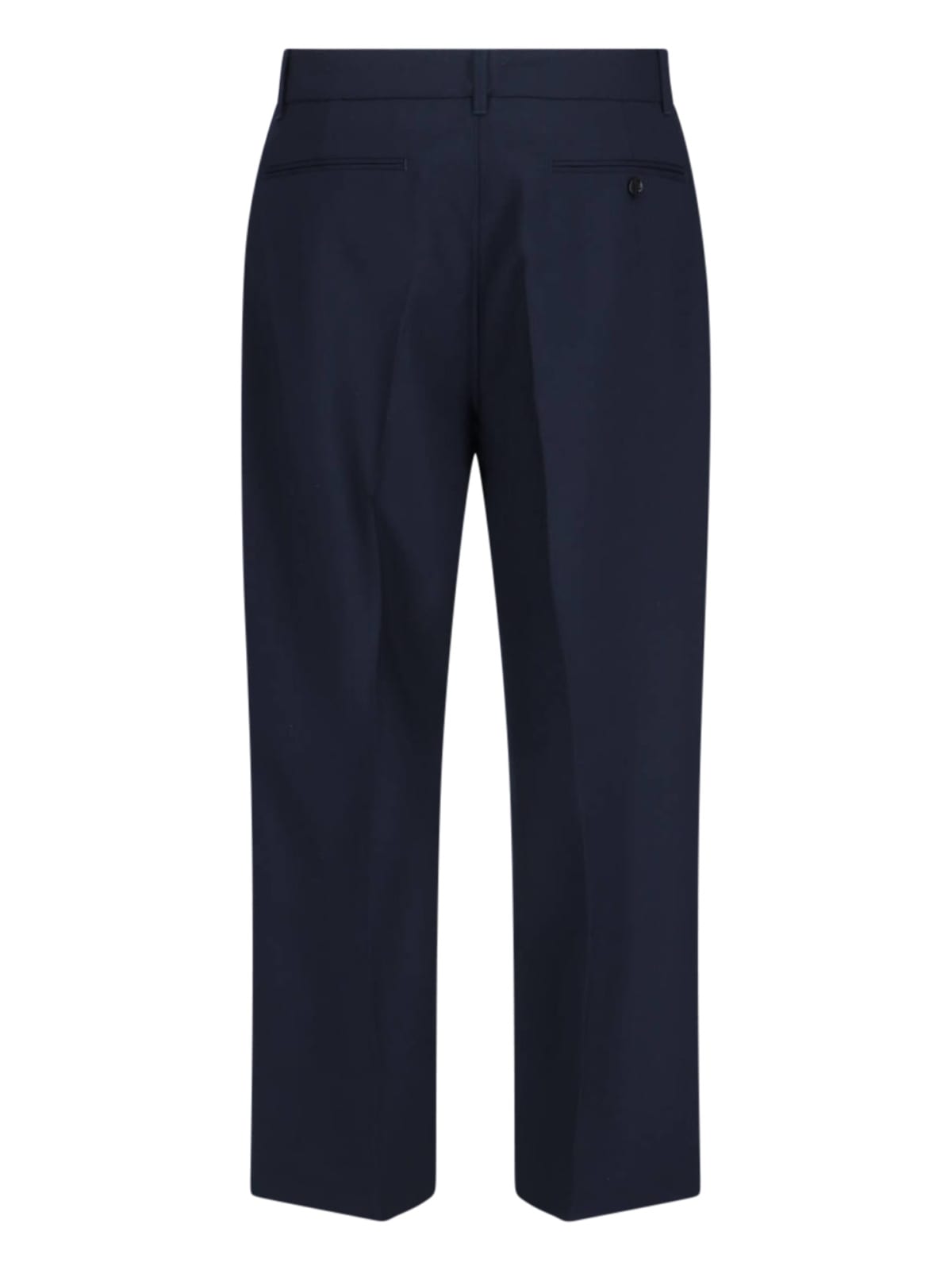 Shop Marni Virgin Wool Straight Pants In Blue