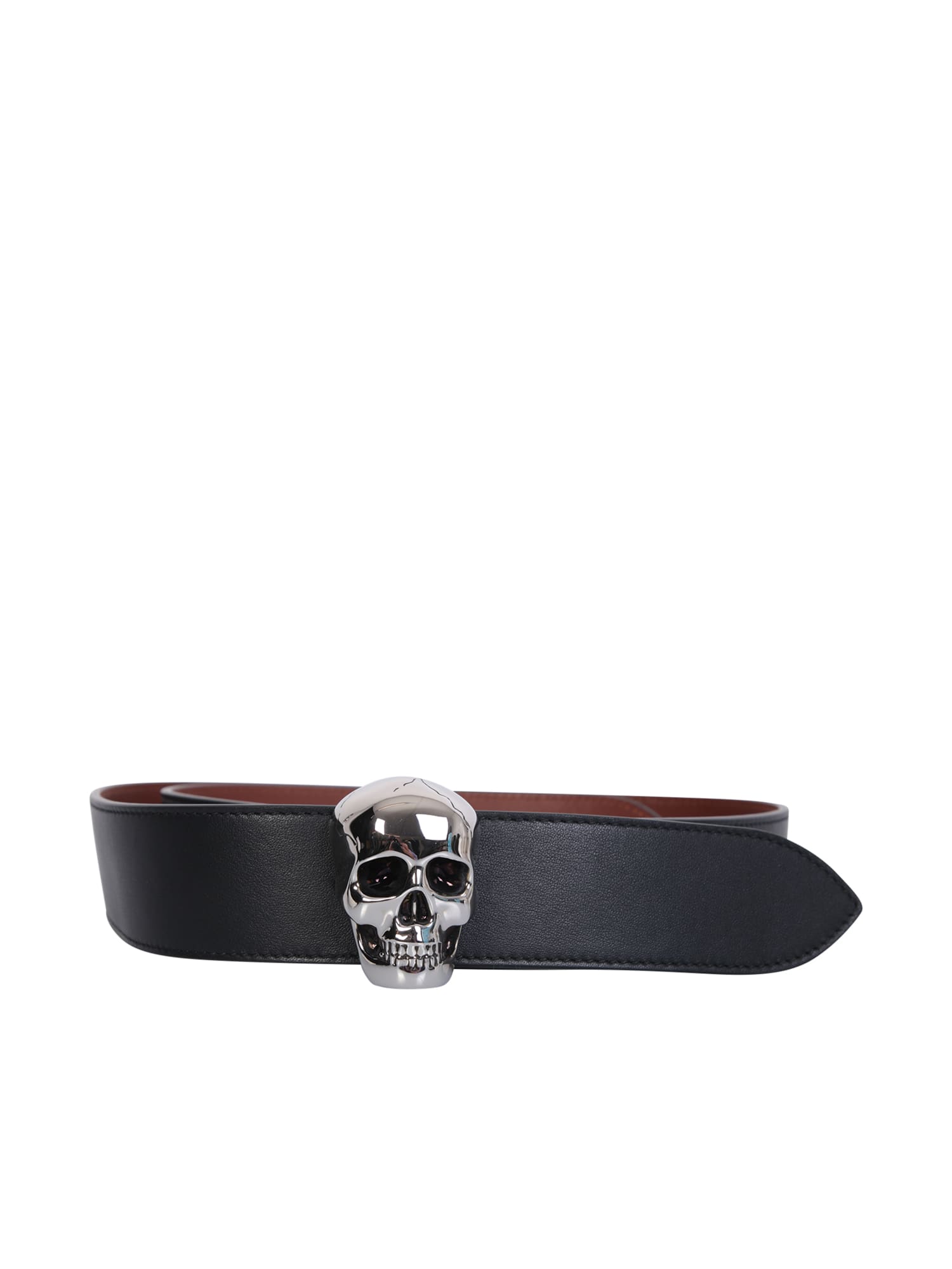 Alexander McQueen - Skull-Embellished Reversible Leather Belt