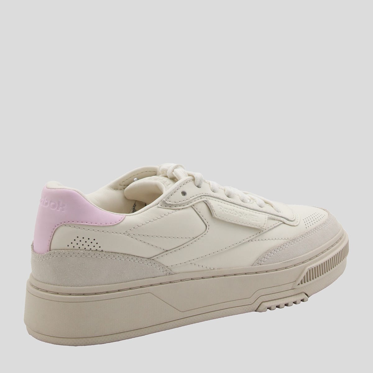 Shop Reebok White And Pink Leather C Ltd Sneakers