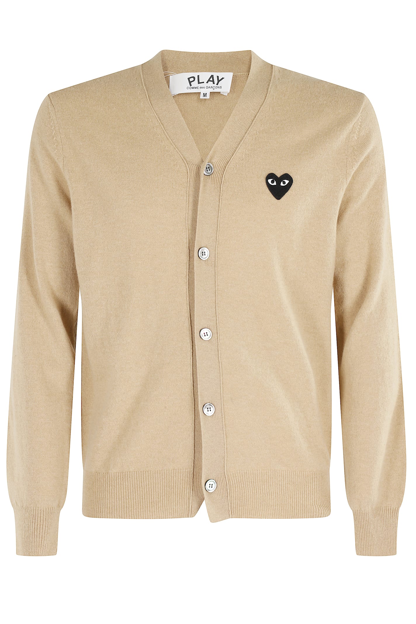 Comme Des Garçons Play Sweater Gold Emblem Black Heart In Neutral