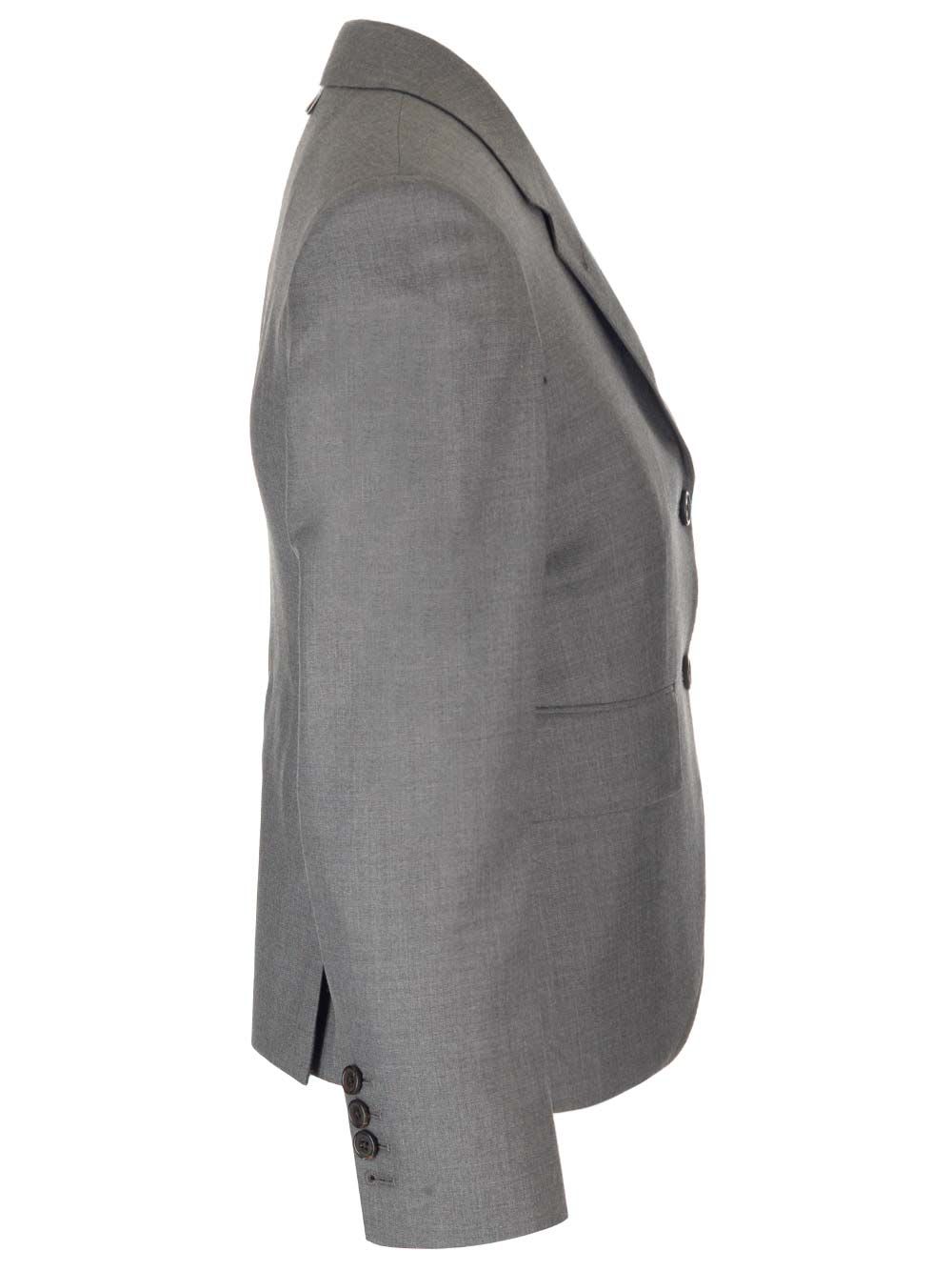 Shop Thom Browne Slim Fit Cropped Blazer In Grey