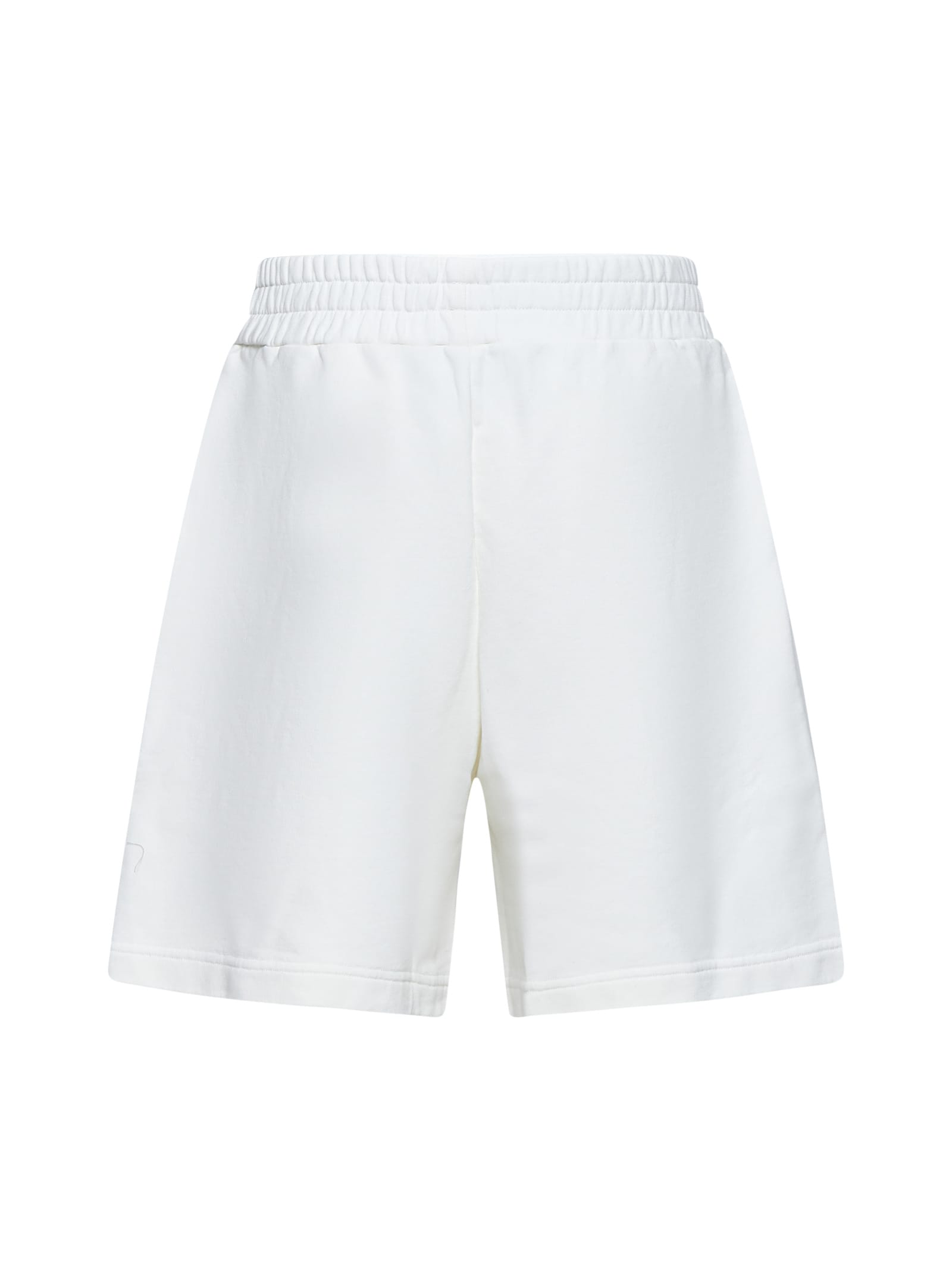 Shop Palm Angels Shorts In Off White Black