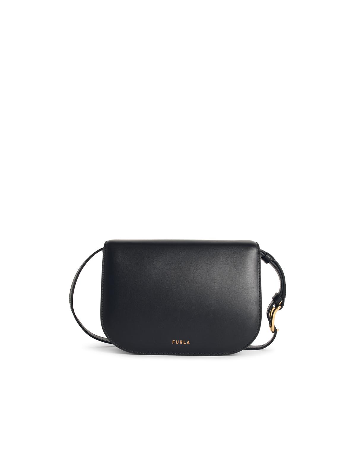 Furla Sfera Shoulder Bag Black In Smooth Leather In Black