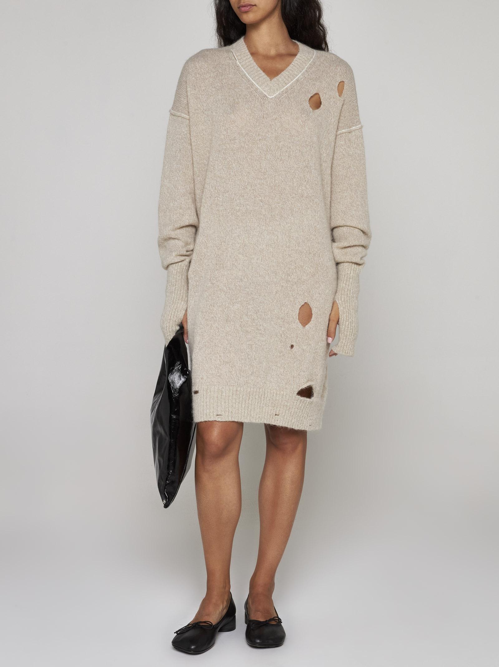 Shop Mm6 Maison Margiela Alpaca-blend Knit Dress