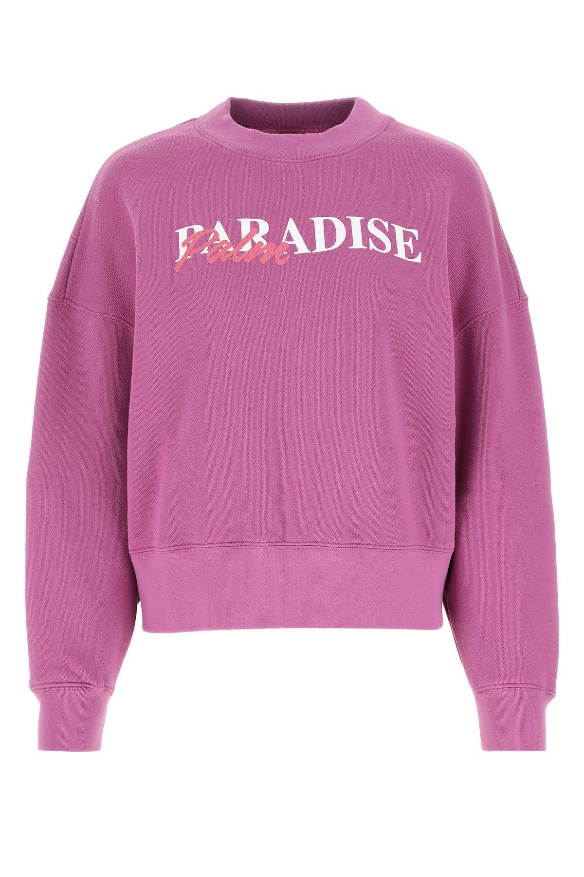Palm Angels Paradise Palm Graphic Sweatshirt In Violet