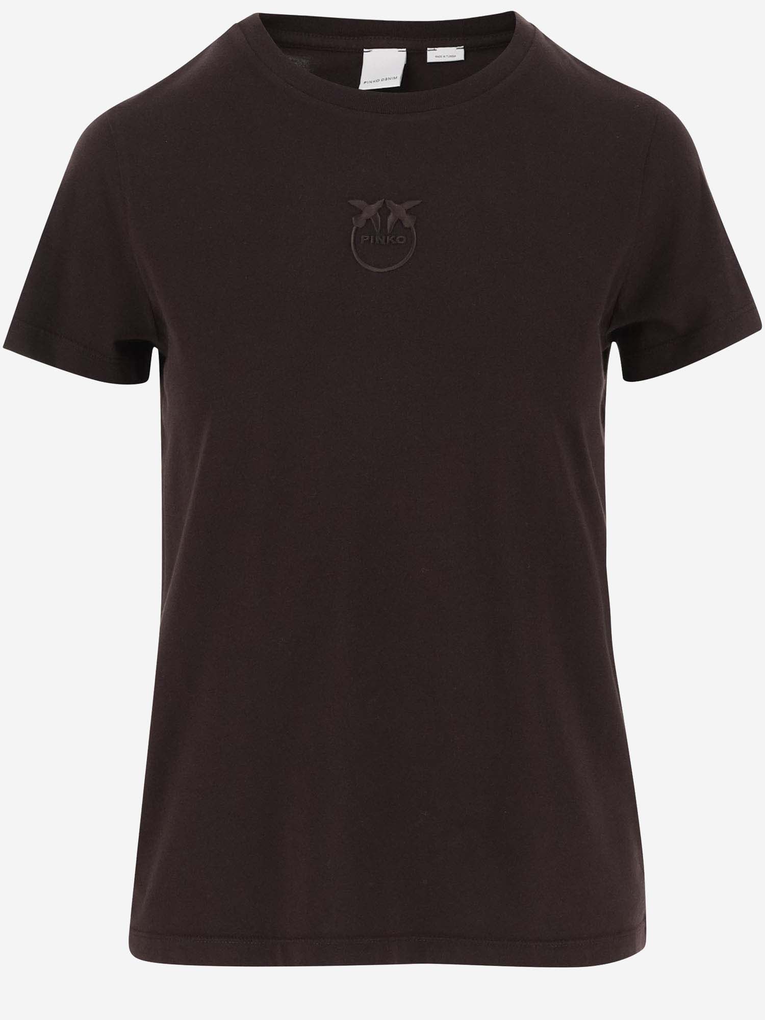 Pinko Cotton T-shirt With Logo In Black