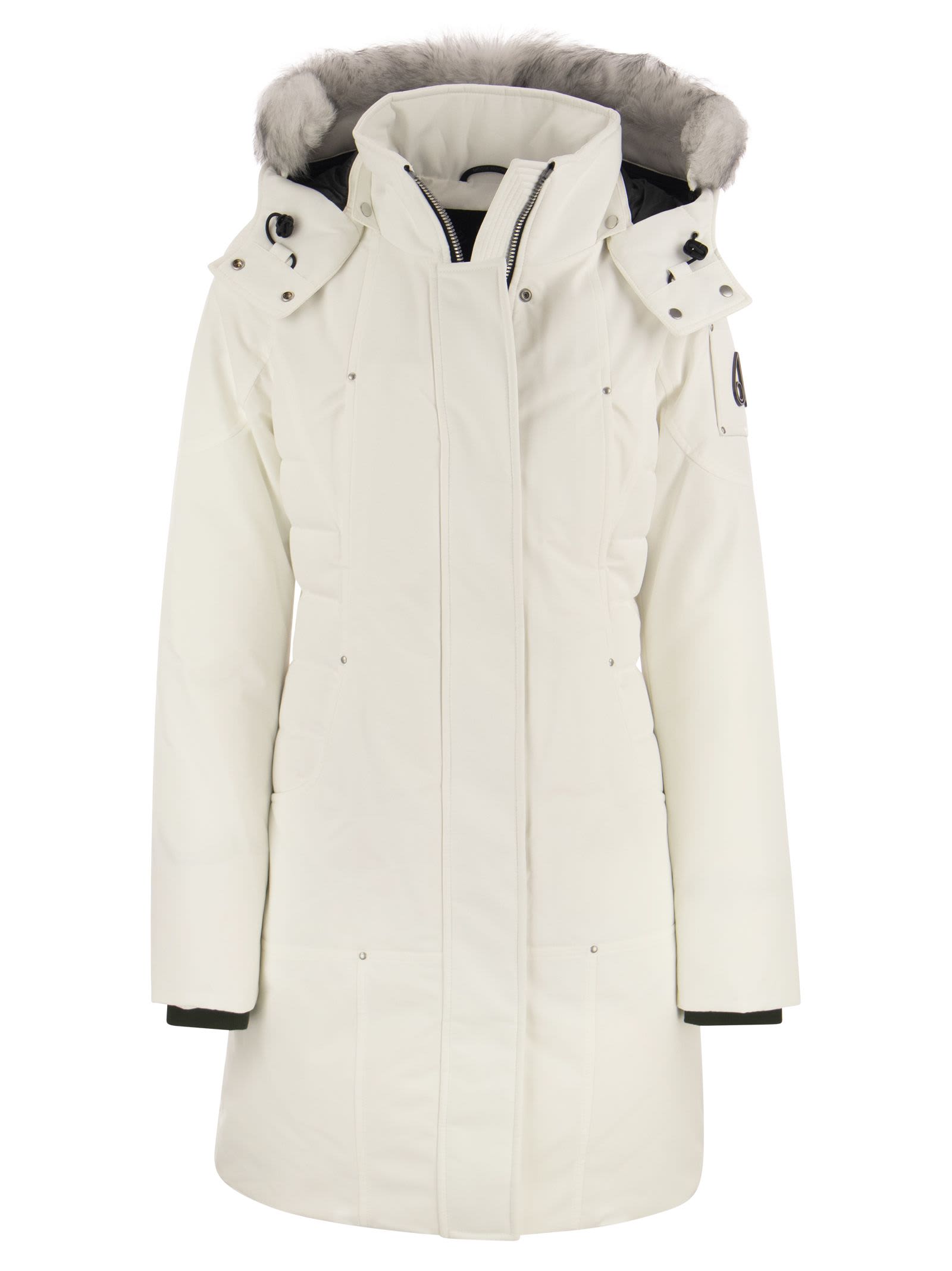 Shop Moose Knuckles Cloud - Shearling Parka In White