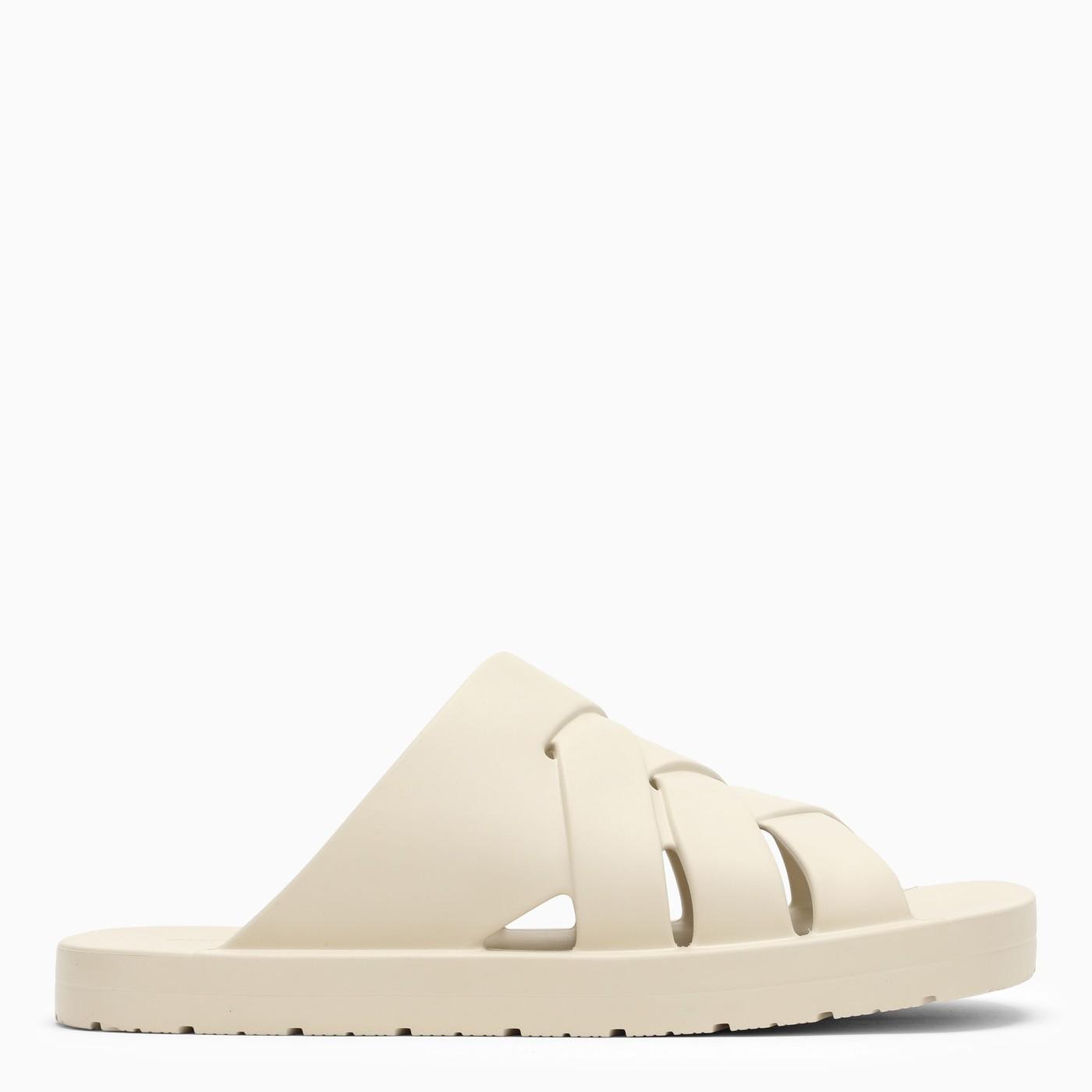 Bottega Veneta Ivory-coloured Rubber Slide In Neutral