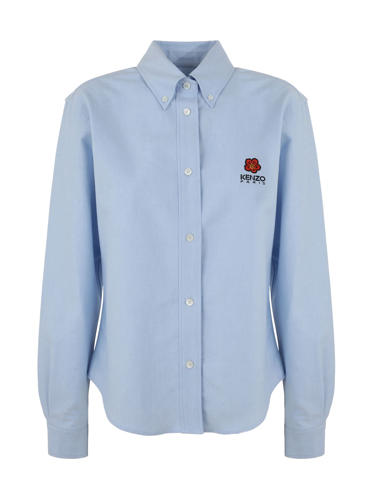 Kenzo Crest Slim Fit Shirt In Bleu Ciel