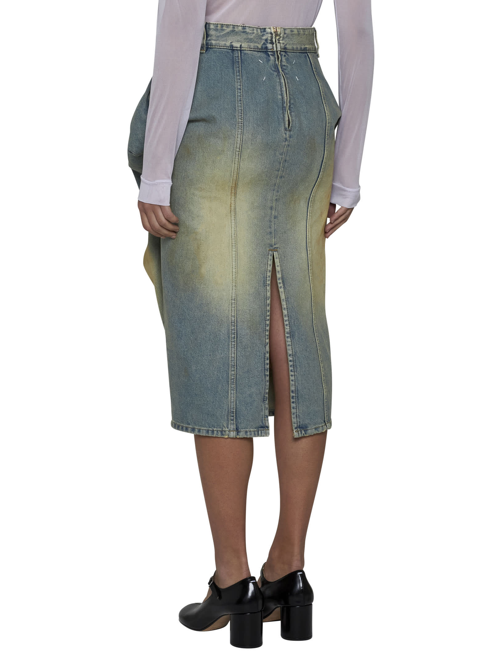 Shop Maison Margiela Skirt In Dirty Wash