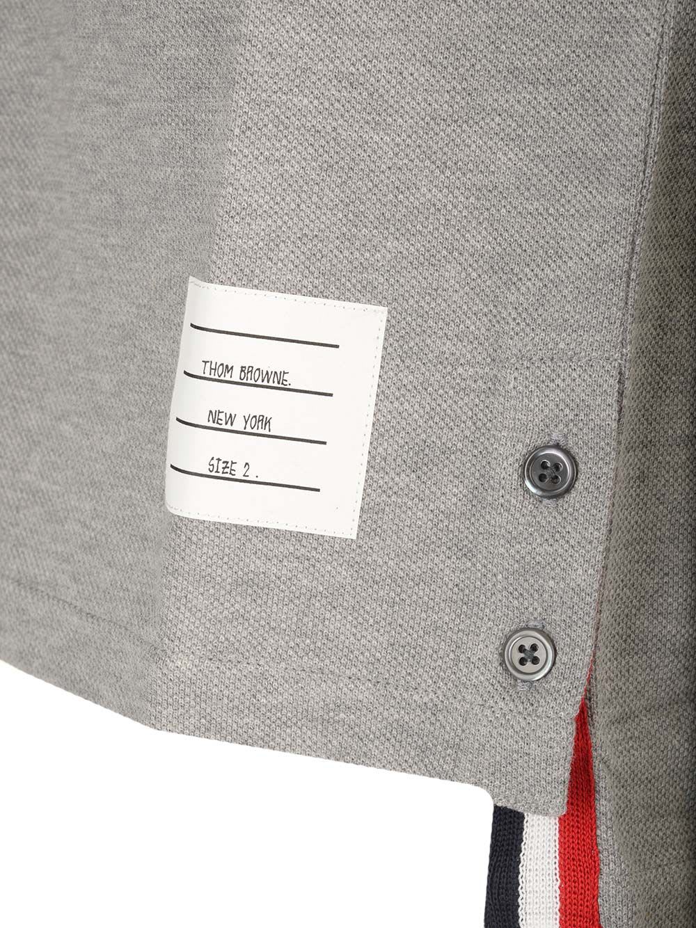 Shop Thom Browne Piqué T-shirt In Grey