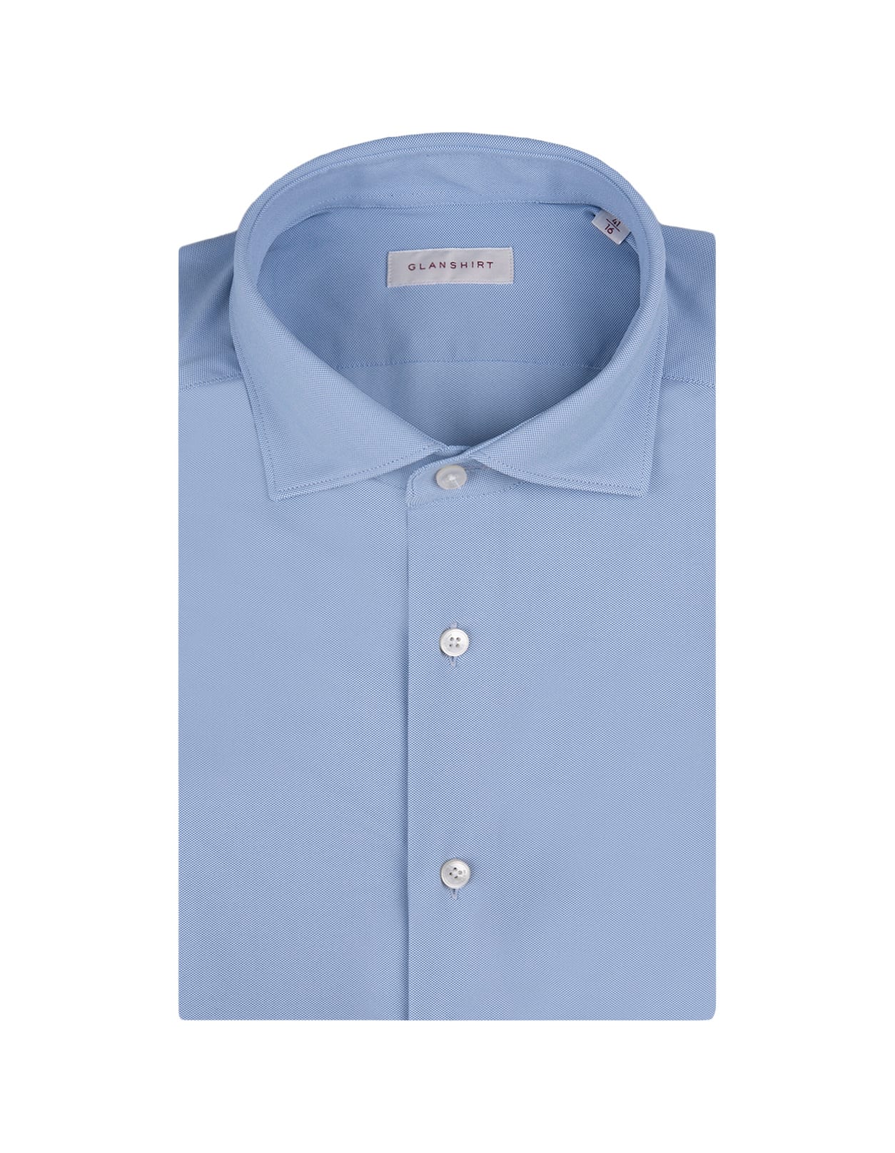 Glanshirt Slim Fit Shirt In Blue Technical Fabric