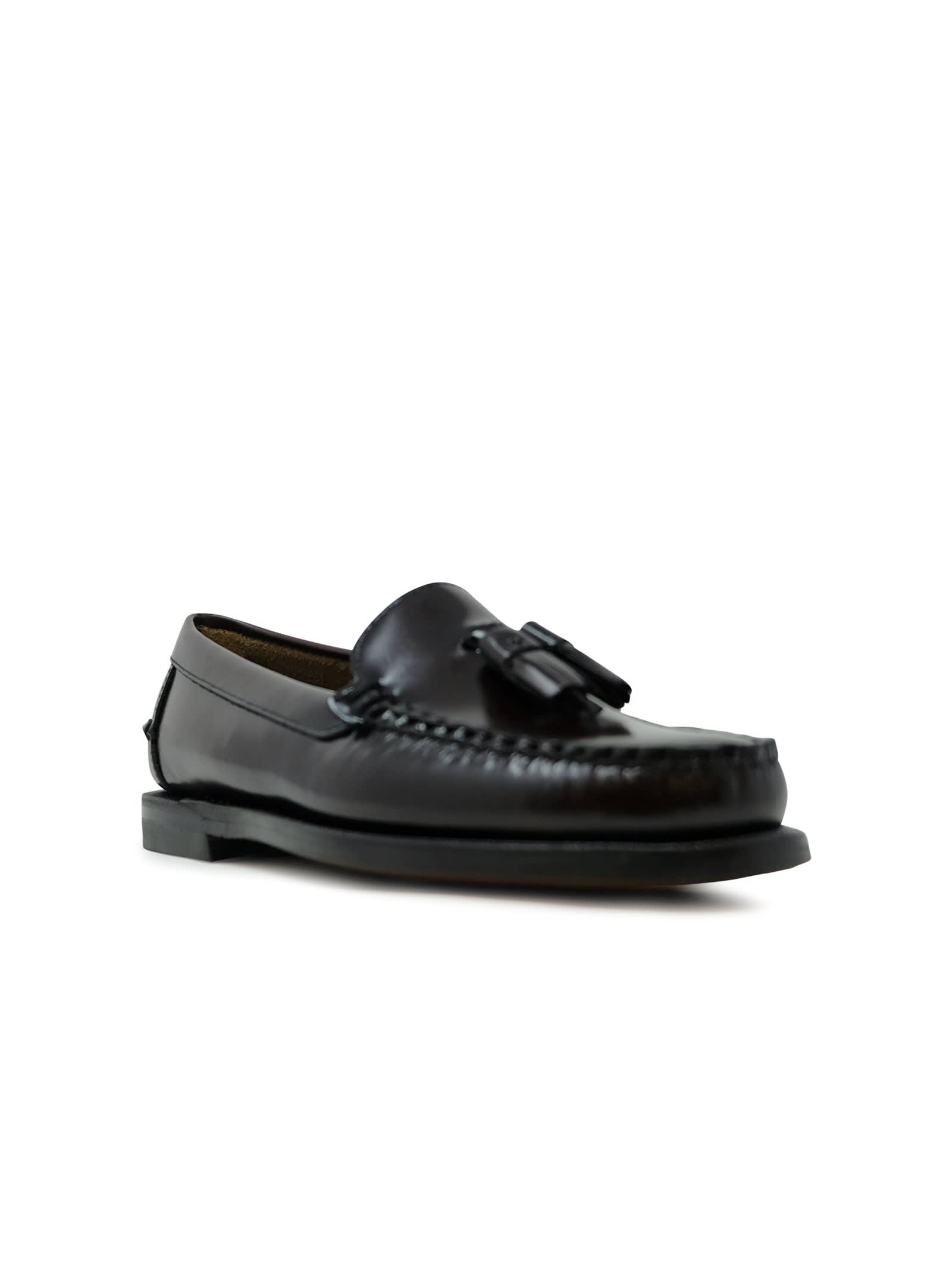 Shop Sebago Will Brown Burgundy Leather Loafers