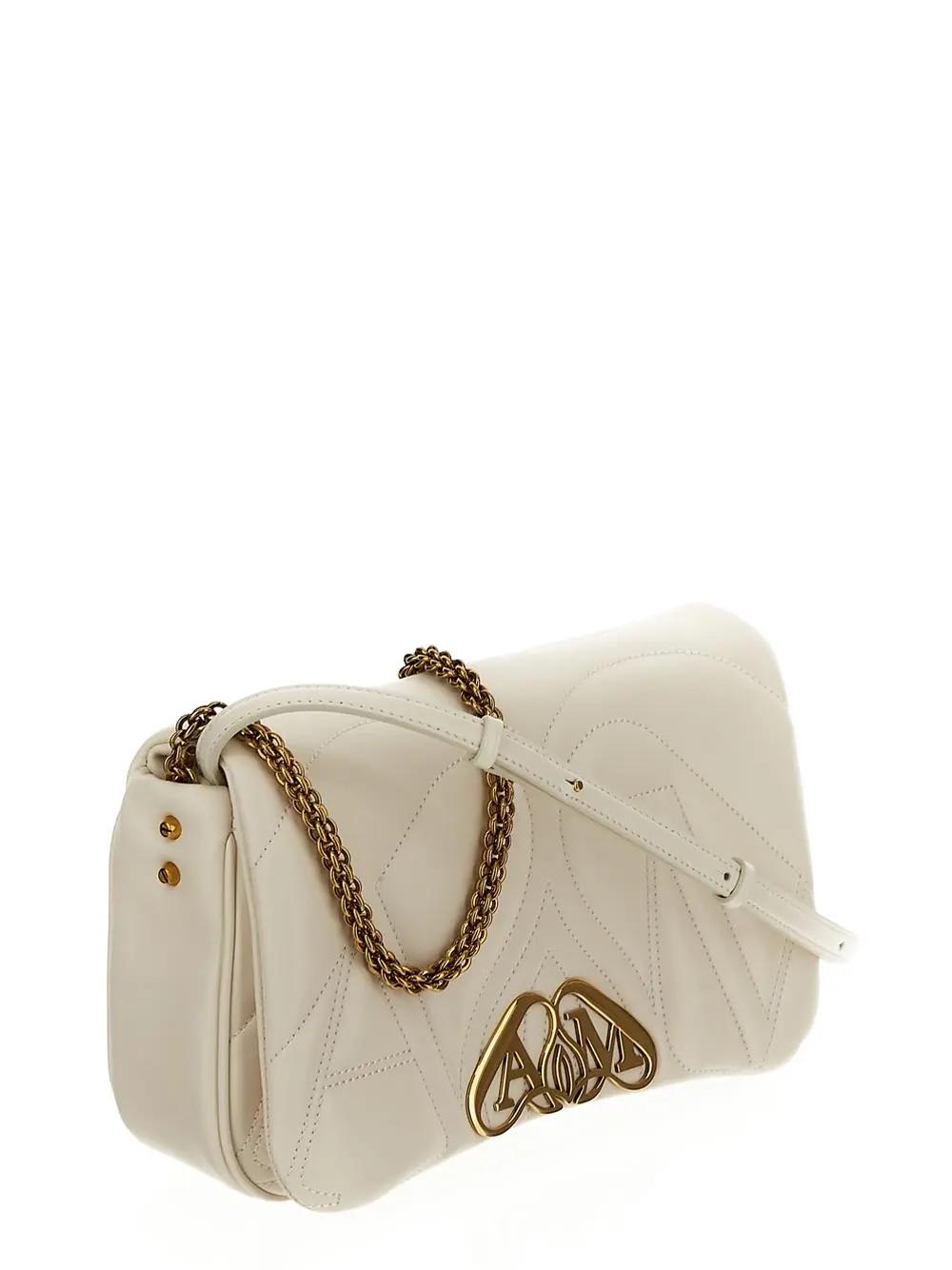 Shop Alexander Mcqueen The Seal Small Bag In White