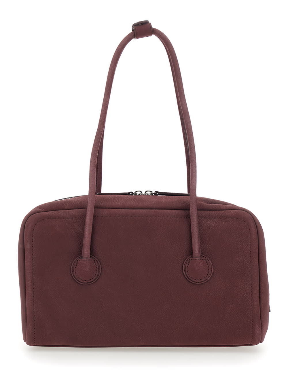 Margesherwood Maroon Boston Shoulder Bag In Burgundy